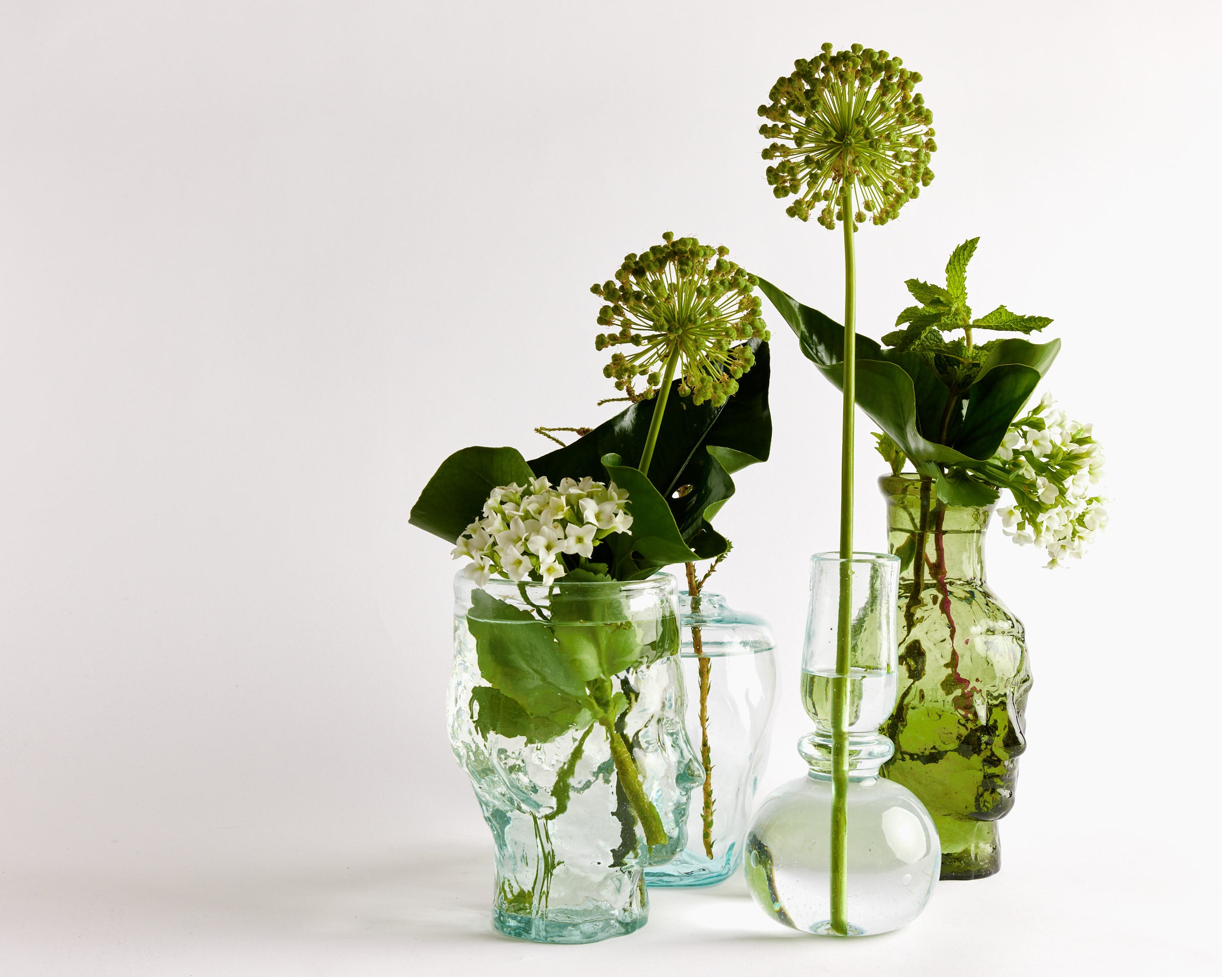 hand-blown glass vases, glassware and objects from France