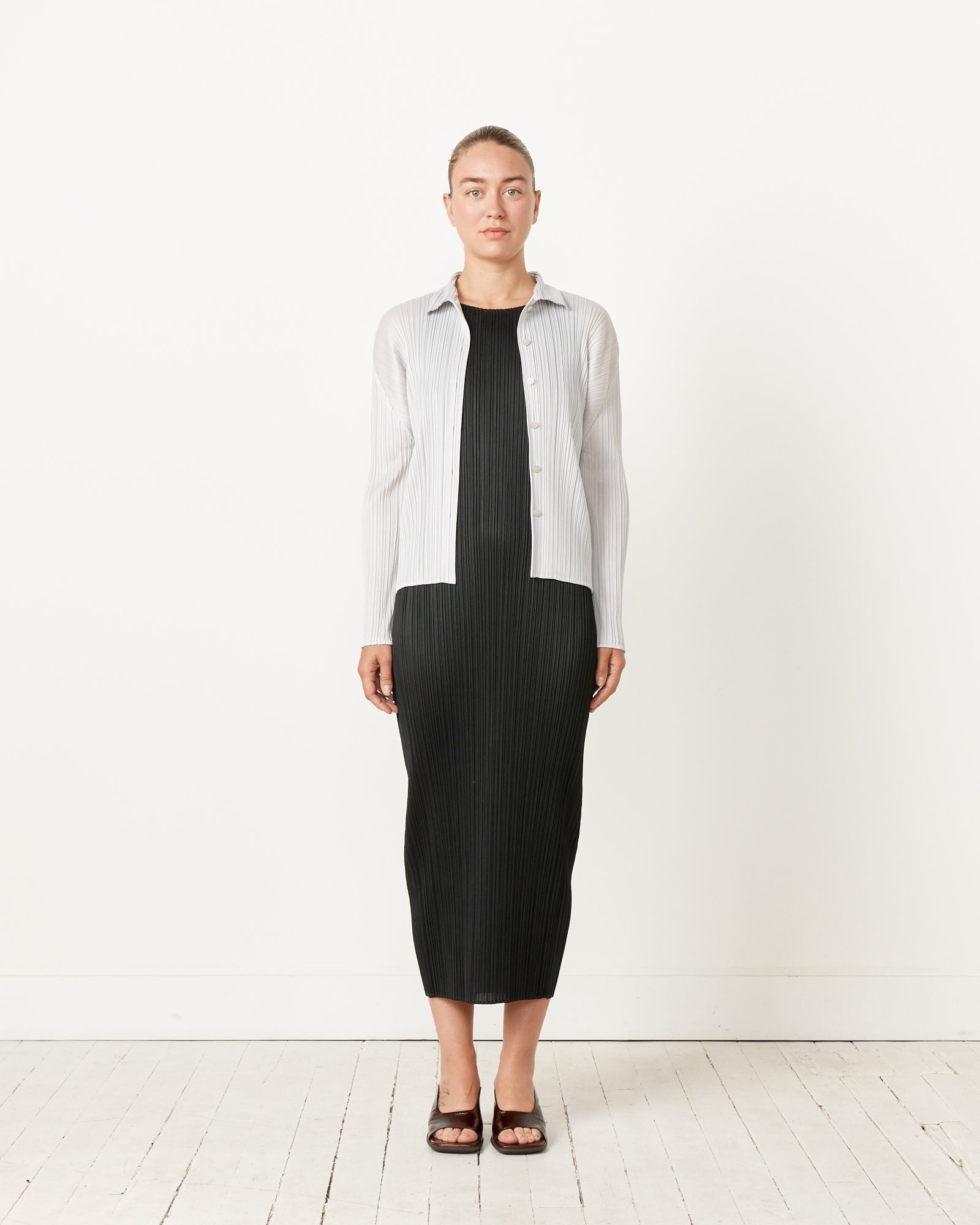 Issey Miyake Pleats Please Basics JJ105 Shirts Light Gray - Light Gray / 5 (242006)