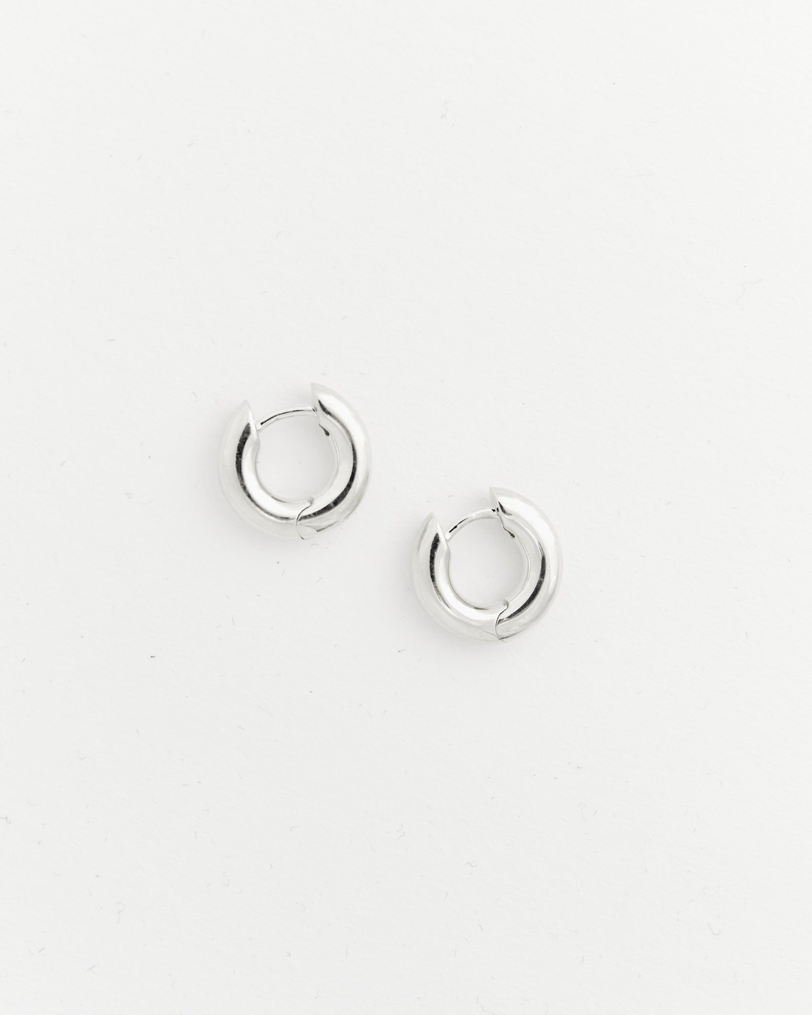 Medium Bagel Hoops in Sterling Silver