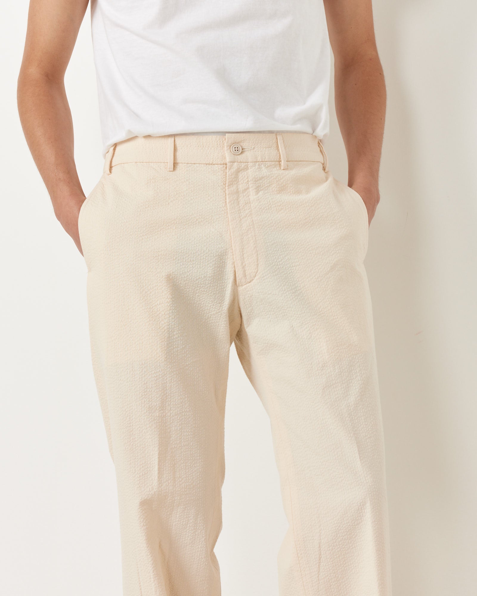 West Coast Seersucker Pant in Cream