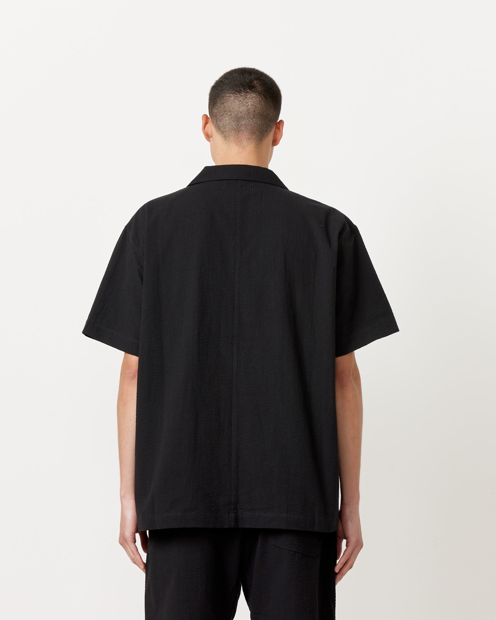 Haus Seersucker Shirt in Black