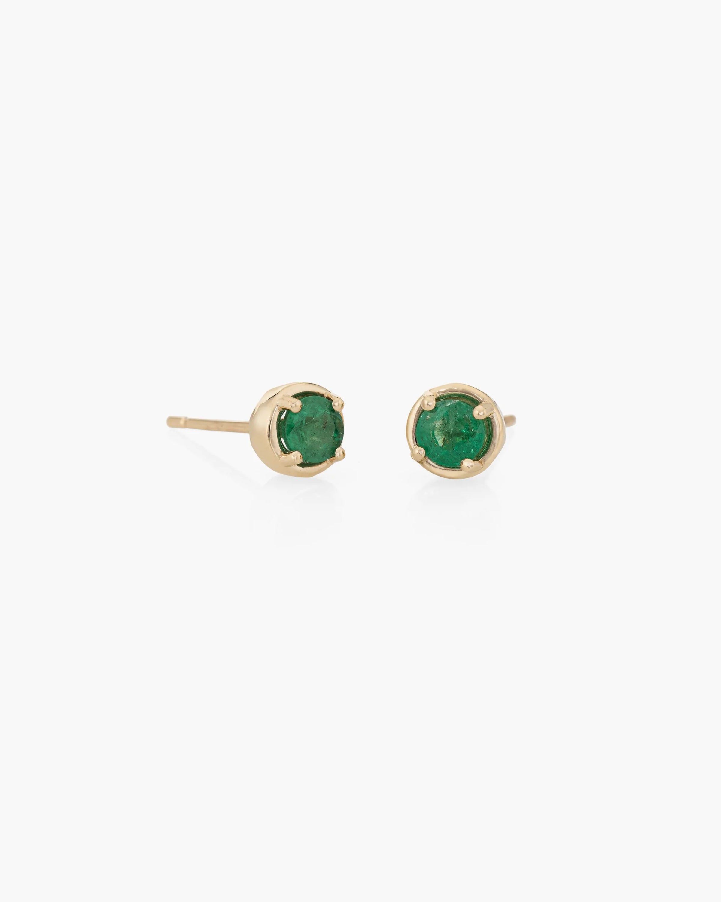 Emerald Dot Studs