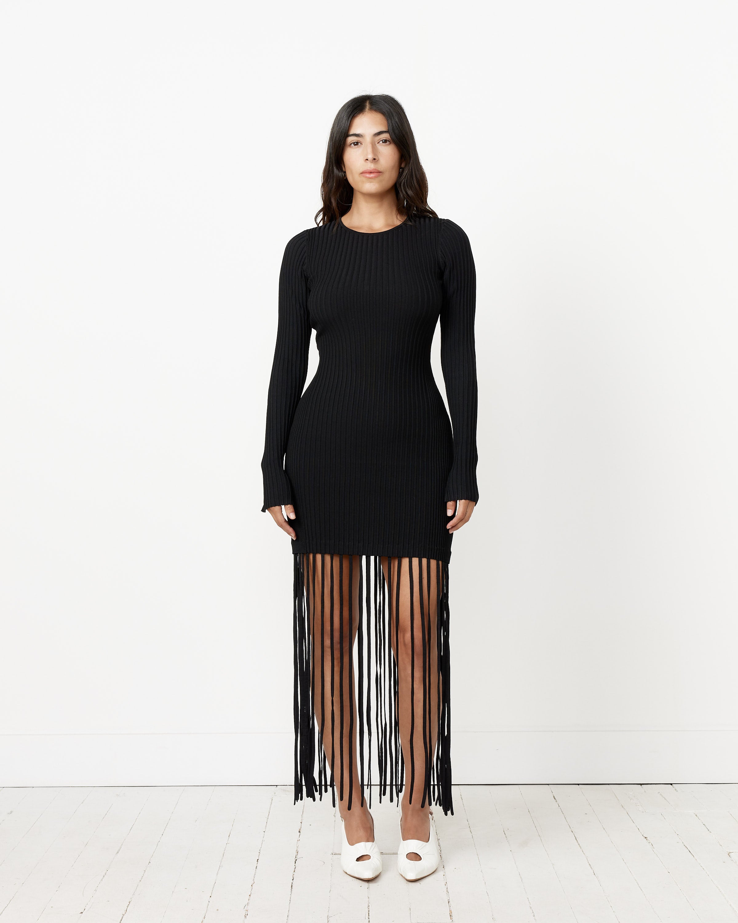 Melange Fringe Mini Dress