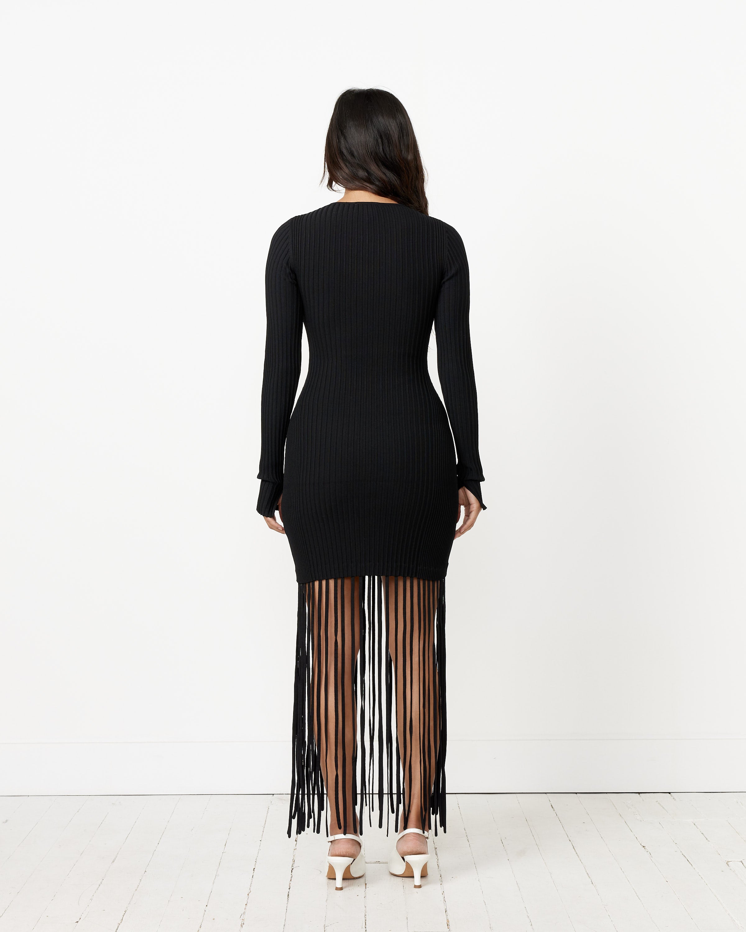 Melange Fringe Mini Dress