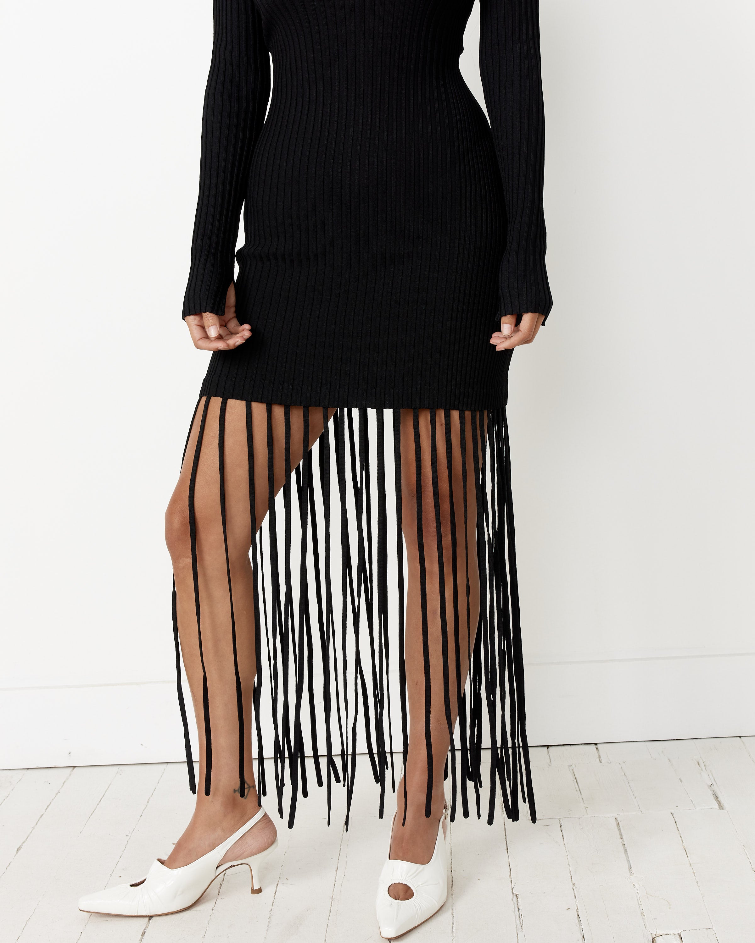 Melange Fringe Mini Dress