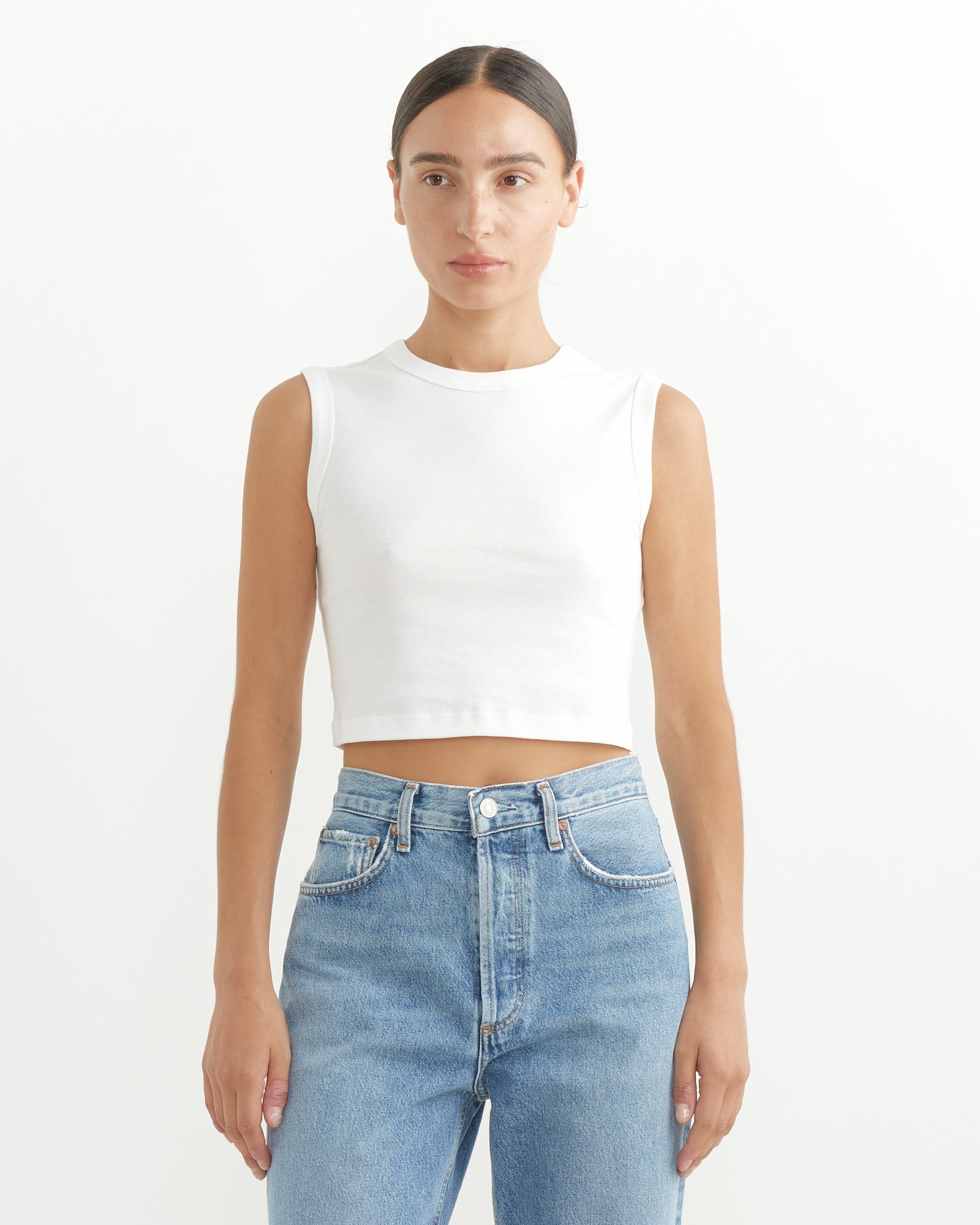 Esme Crop Tank in White