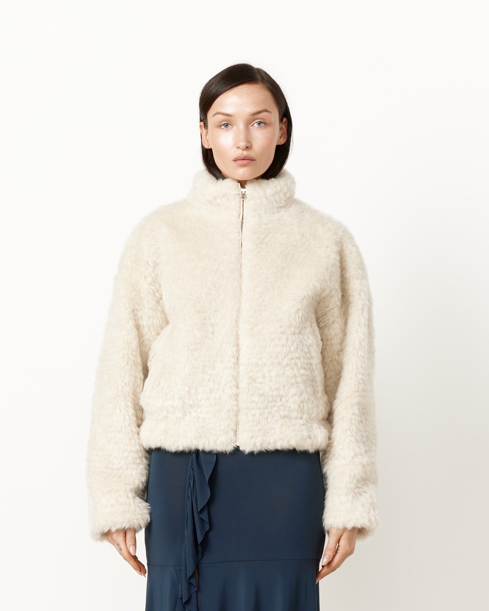 Hairy Fur Blouson - Ivory / 1 (251245)