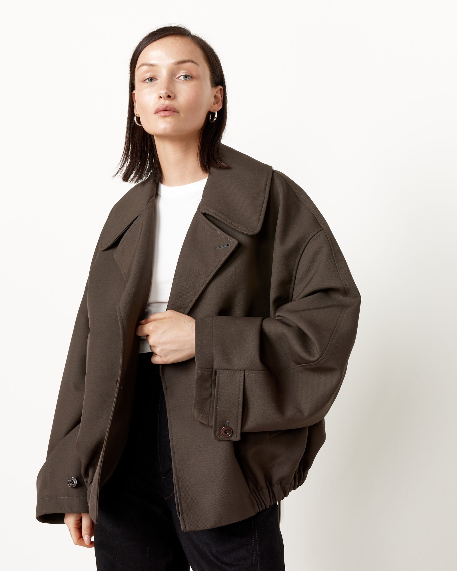 Lemaire Short Trench Blouson - Dark Brown / 38 (251911)