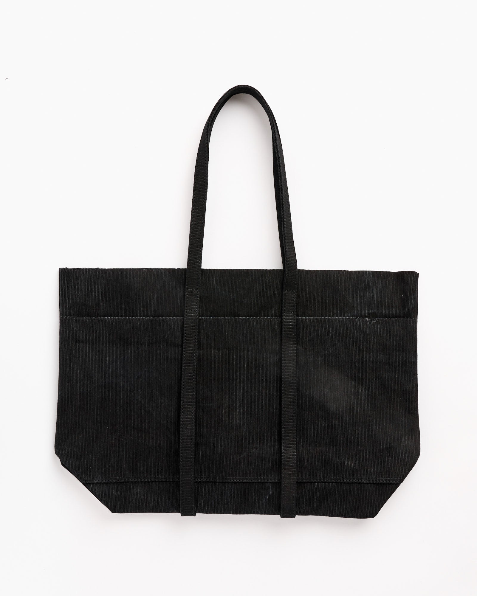 Washed Canvas 6 Pockets Tote in Black