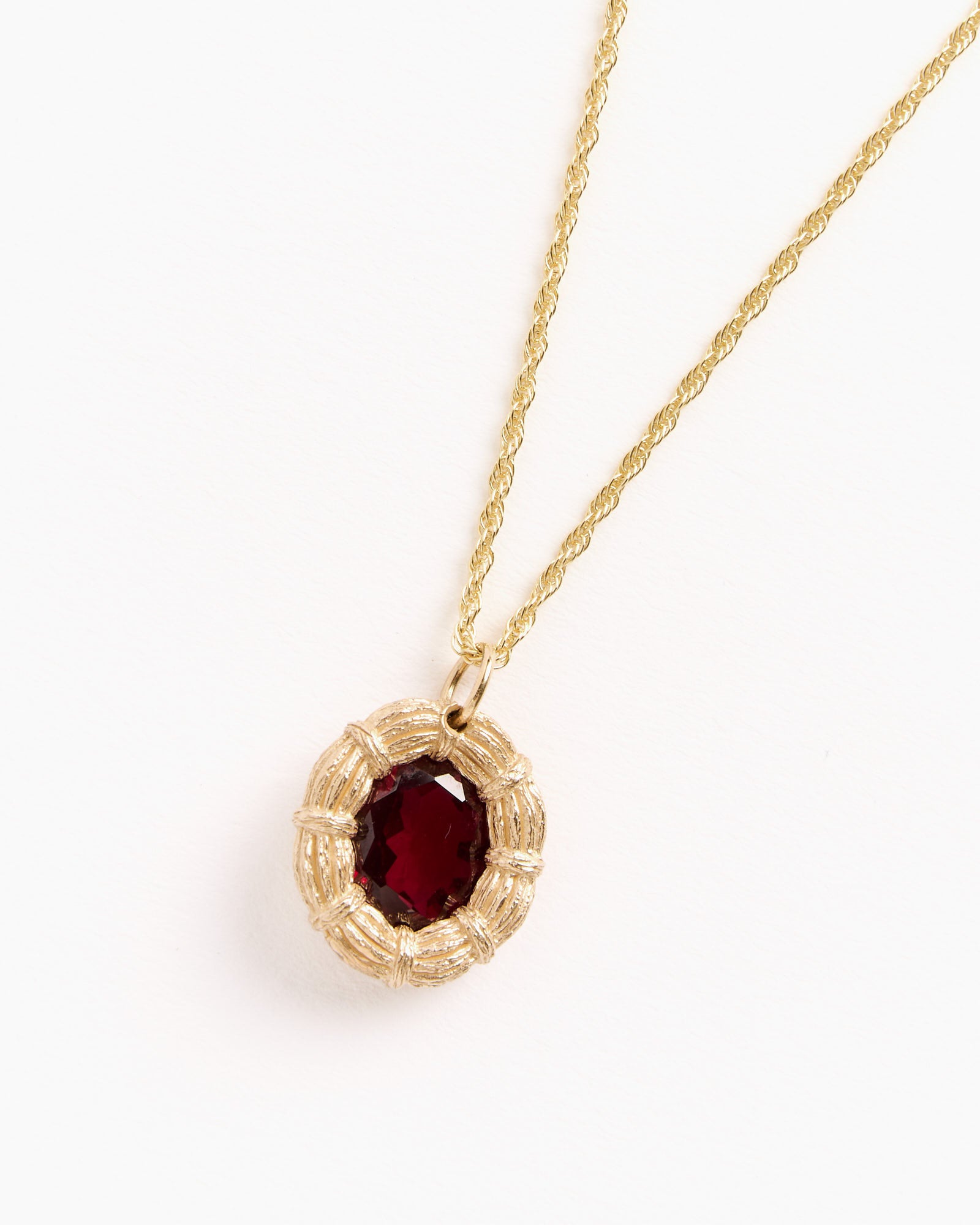 Bound Willow Pendant in Red / Gold