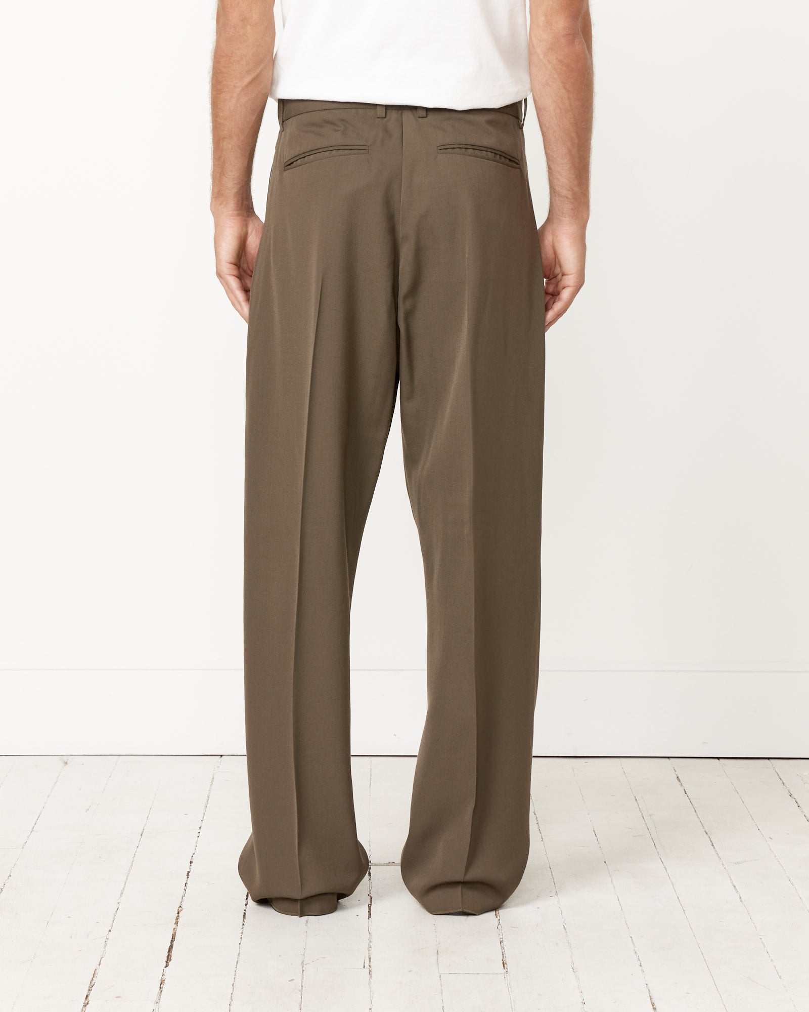 Jazz Pant in Italian Wool Gabardine Teak