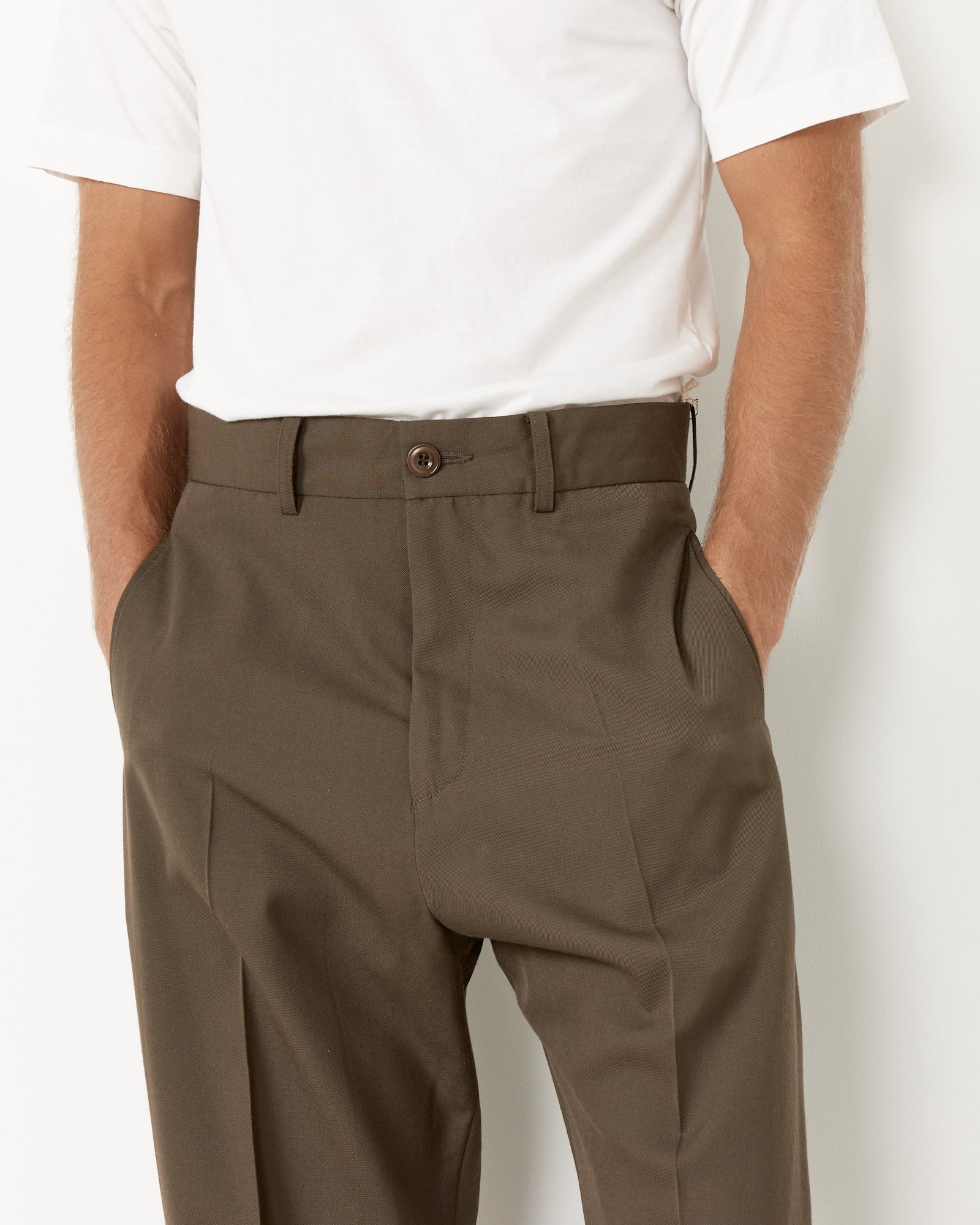 Jazz Pant in Italian Wool Gabardine Teak