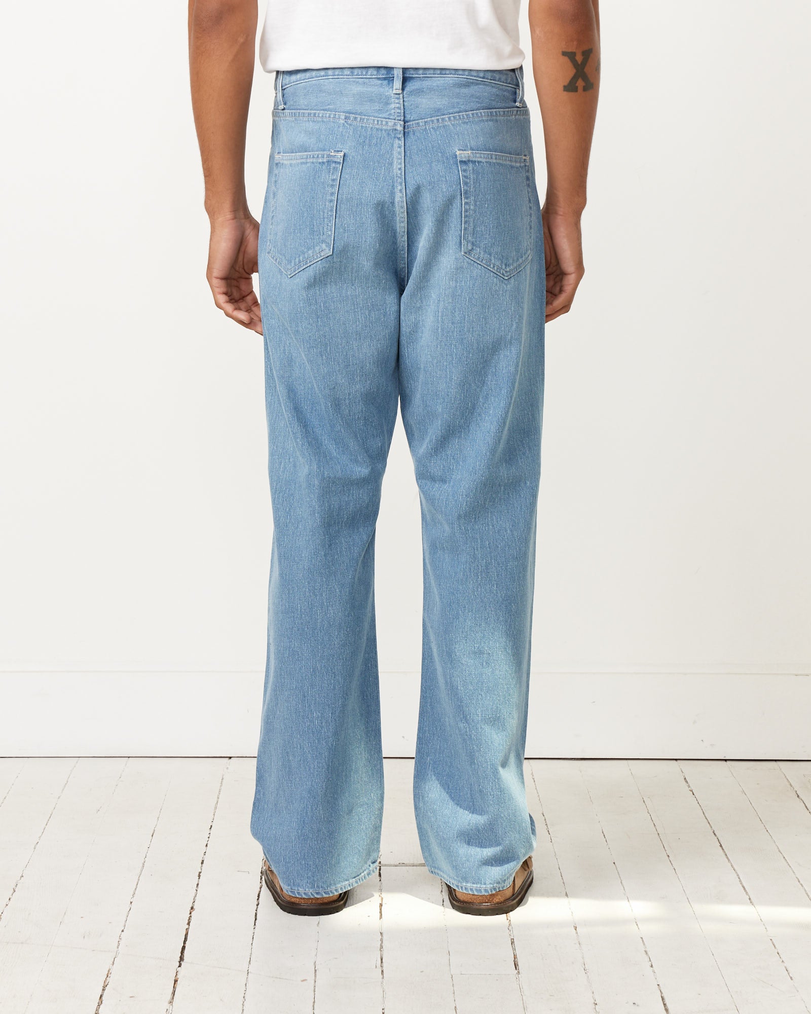 Faded Light Denim Pant in Light Indigo