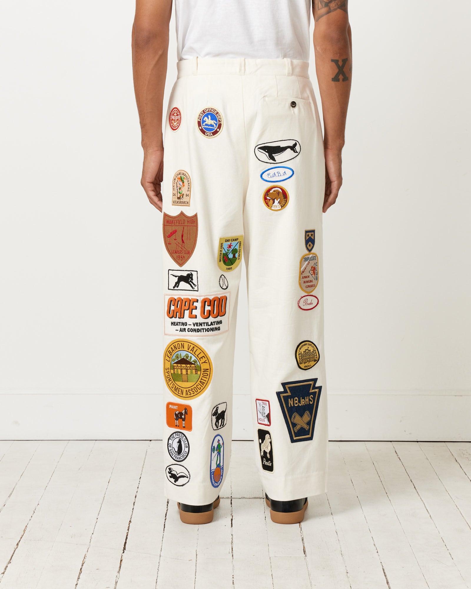 Cambridge Patch Trouser in White Multi