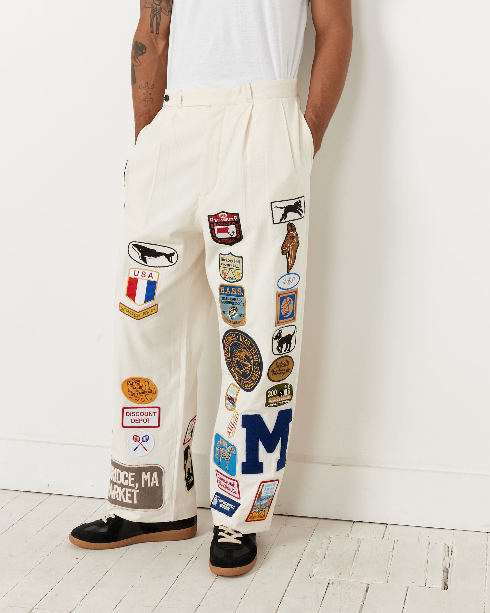 Bode Crambridge Patch Trouser White Multi - White Multi / 32 (255550)