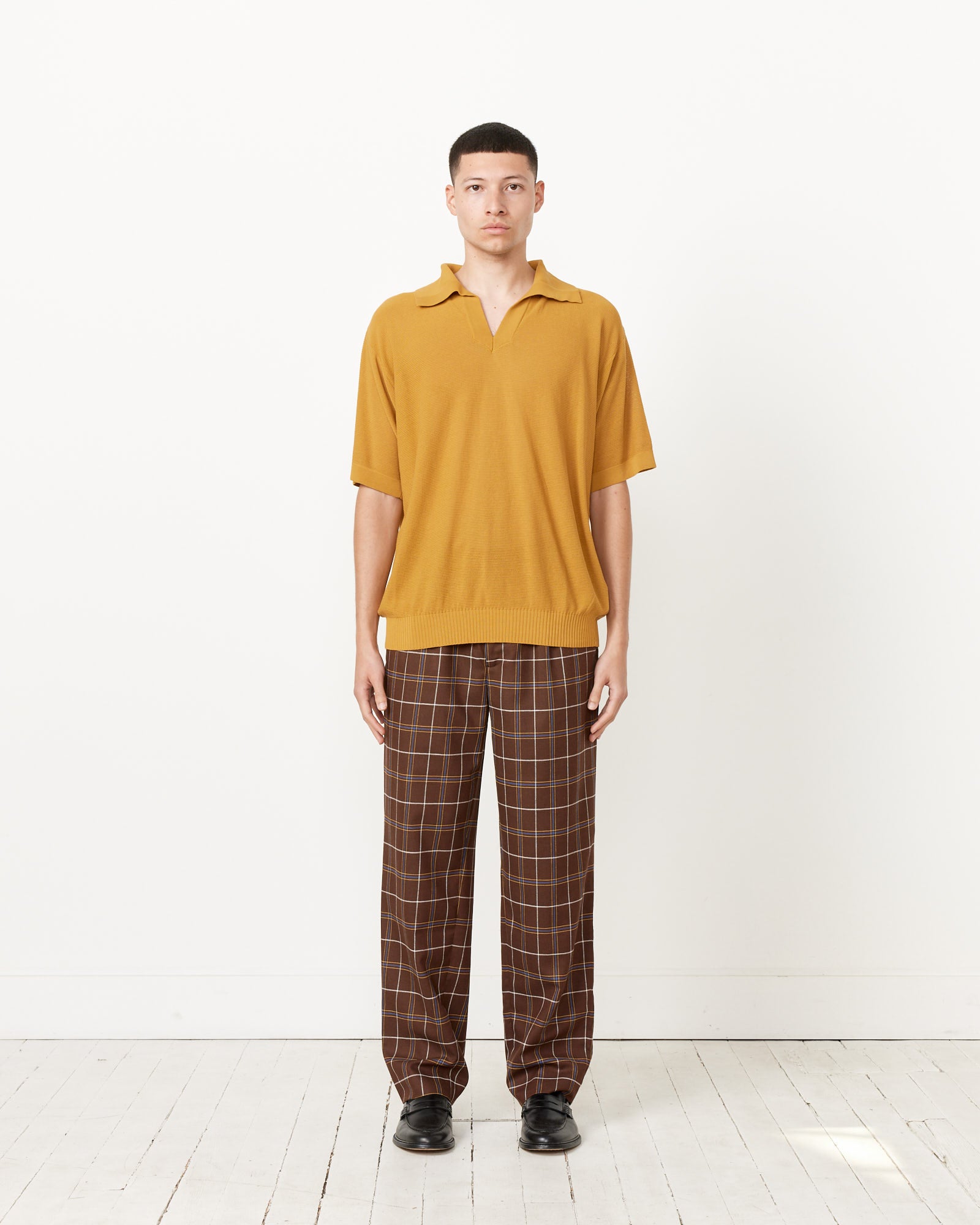 Dunham Plaid Trouser in Brown Multi