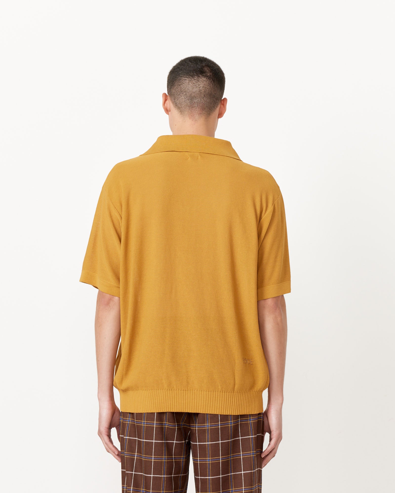 Boxy Polo in Brown Yellow