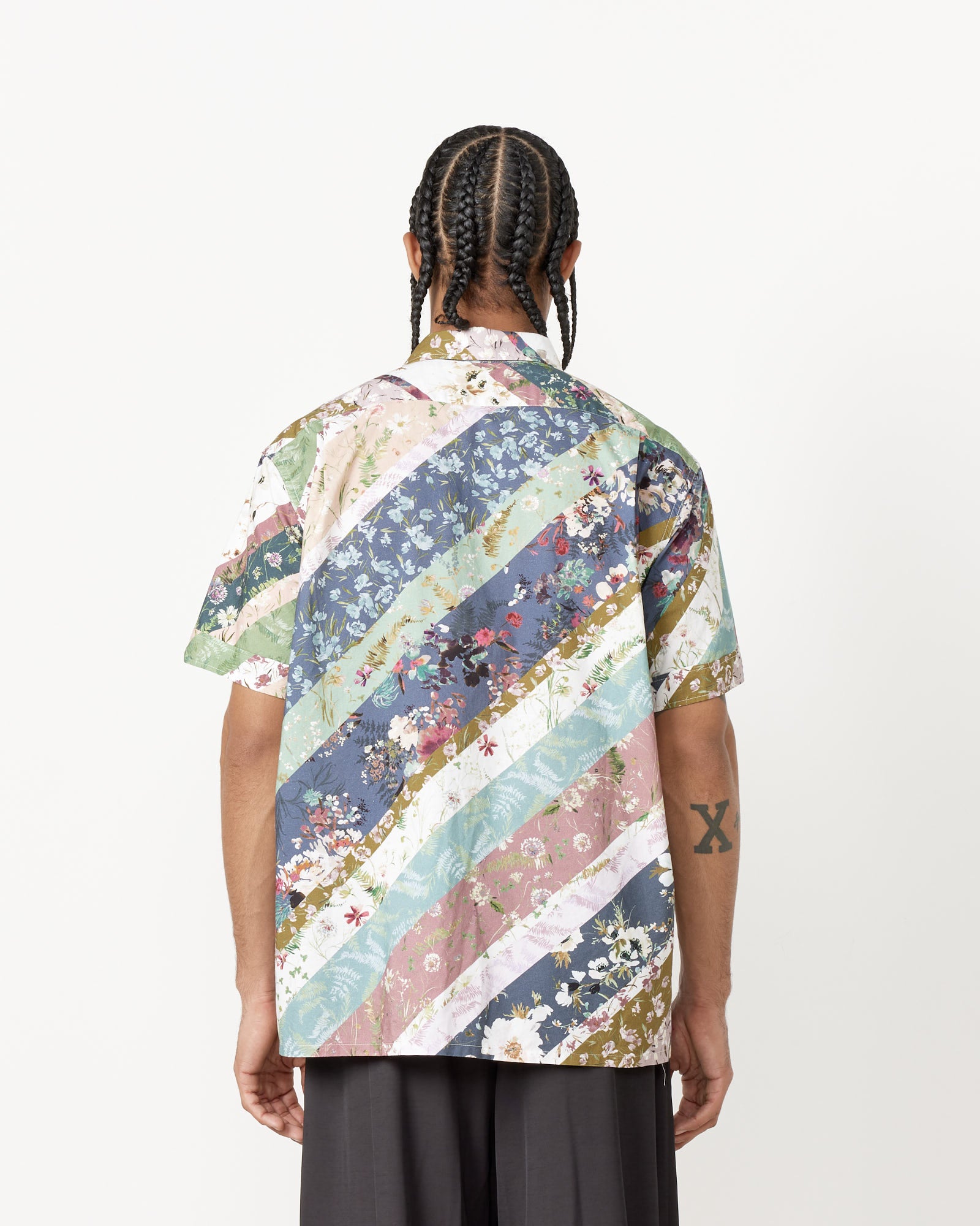 Engineered Garments Diagonal Print Camp Shirt Navy - Navy / M (255578)