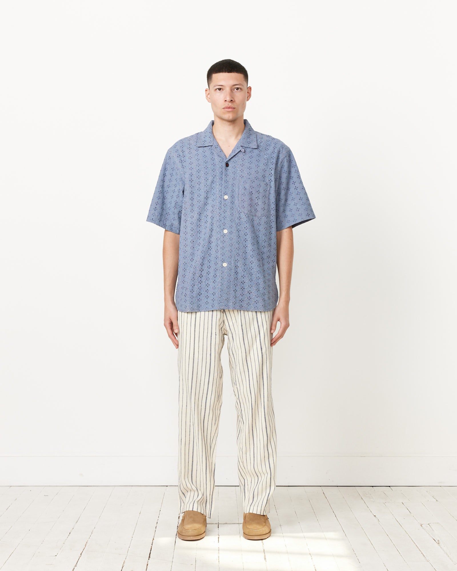 Schiffli Ronen Shirt in Blue