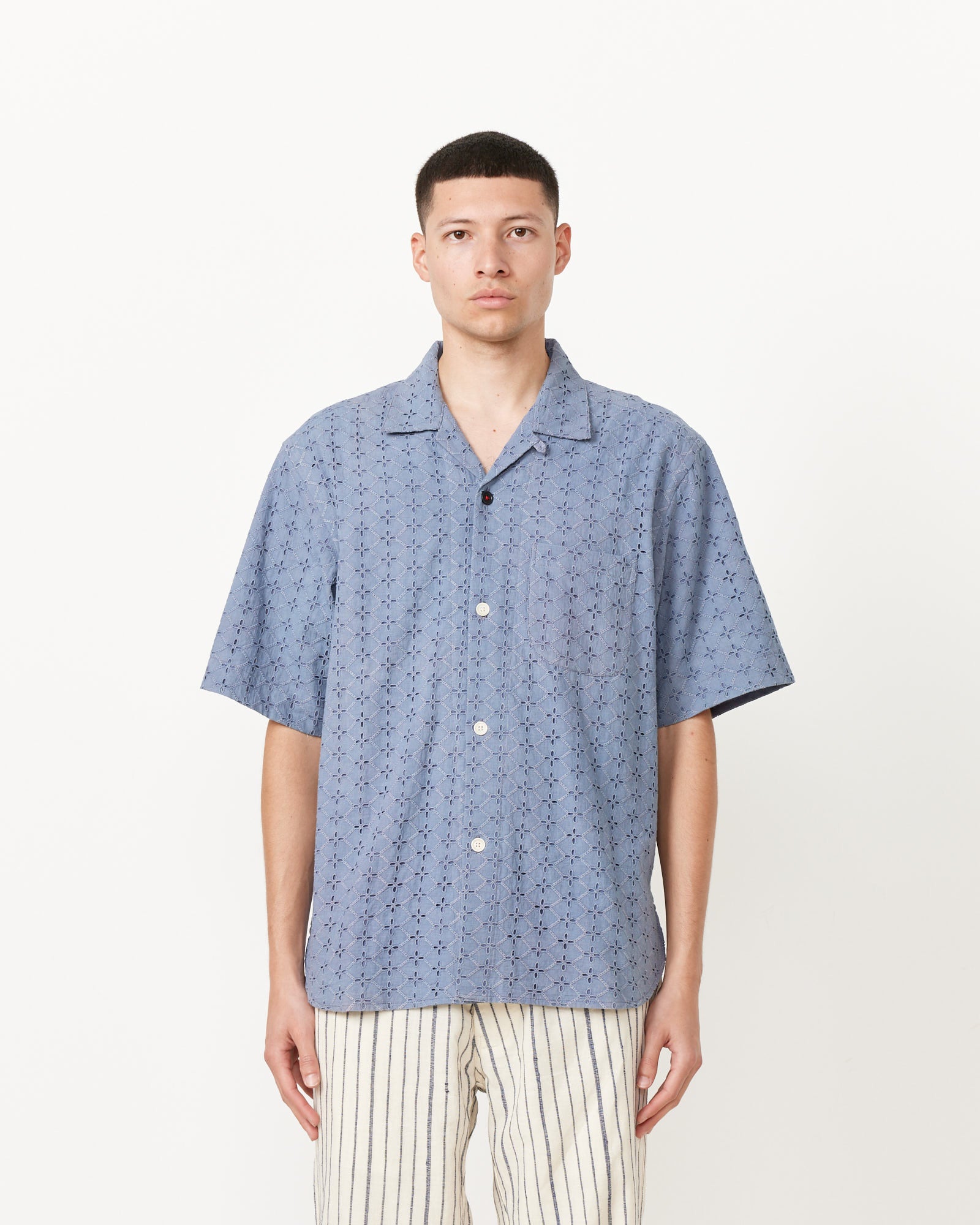 Schiffli Ronen Shirt in Blue