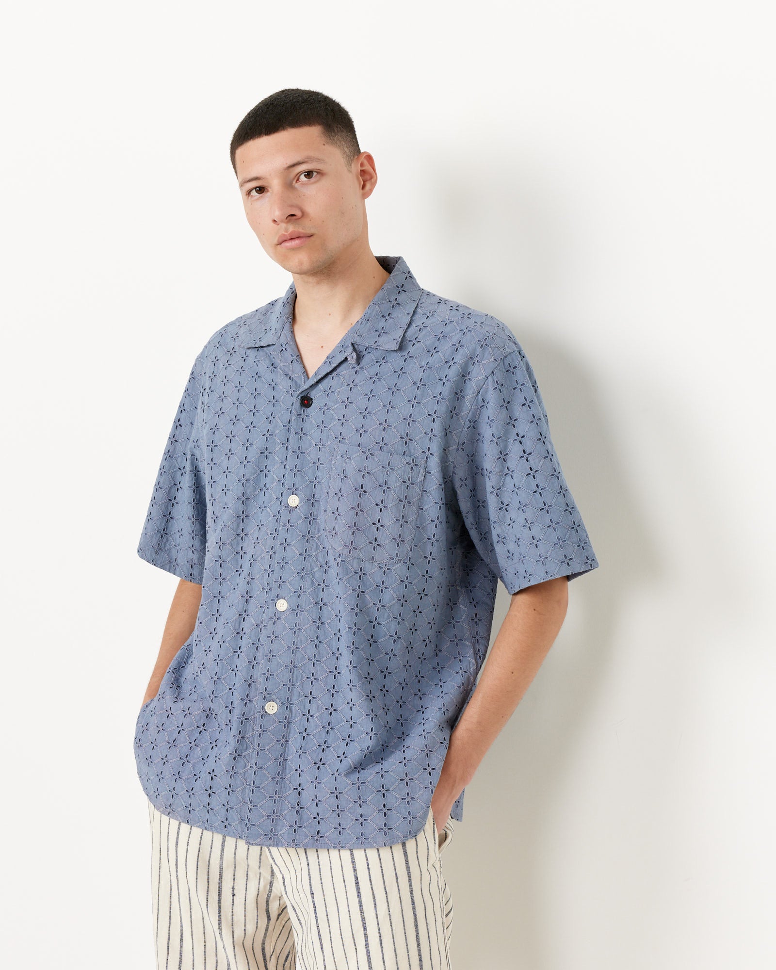 Schiffli Ronen Shirt in Blue