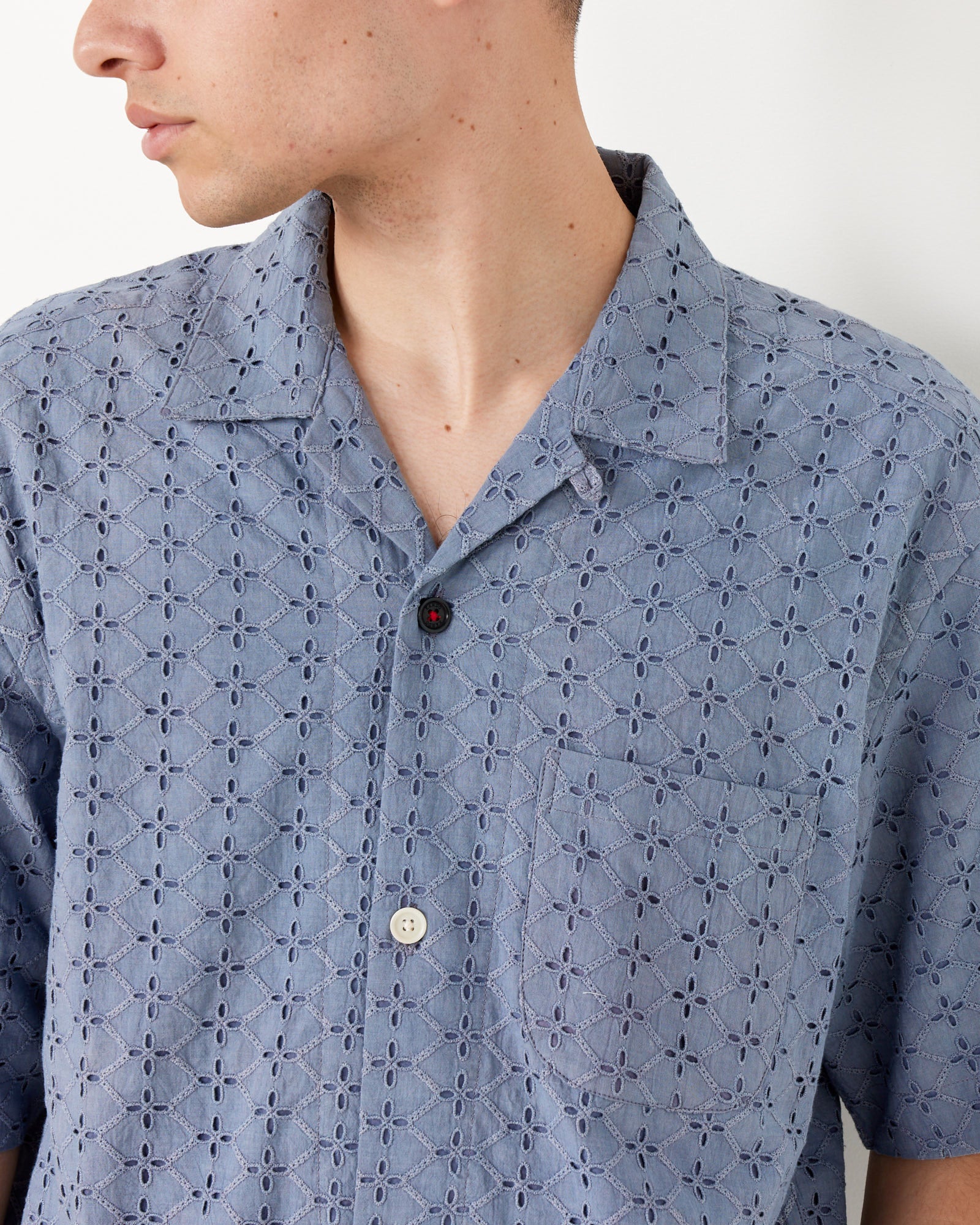 Schiffli Ronen Shirt in Blue