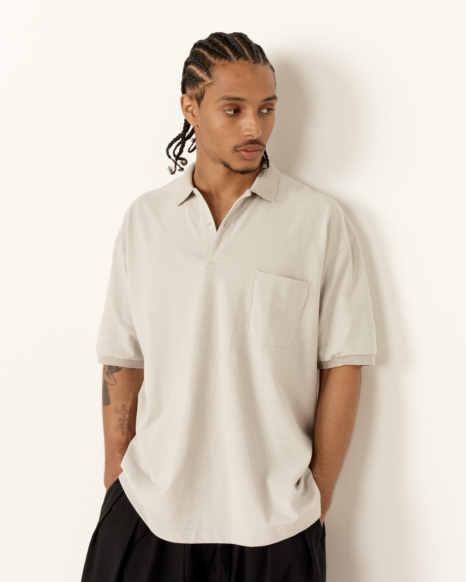 Nanamica S/S Polo Shirt Light Grey - Light Grey / M (255727)