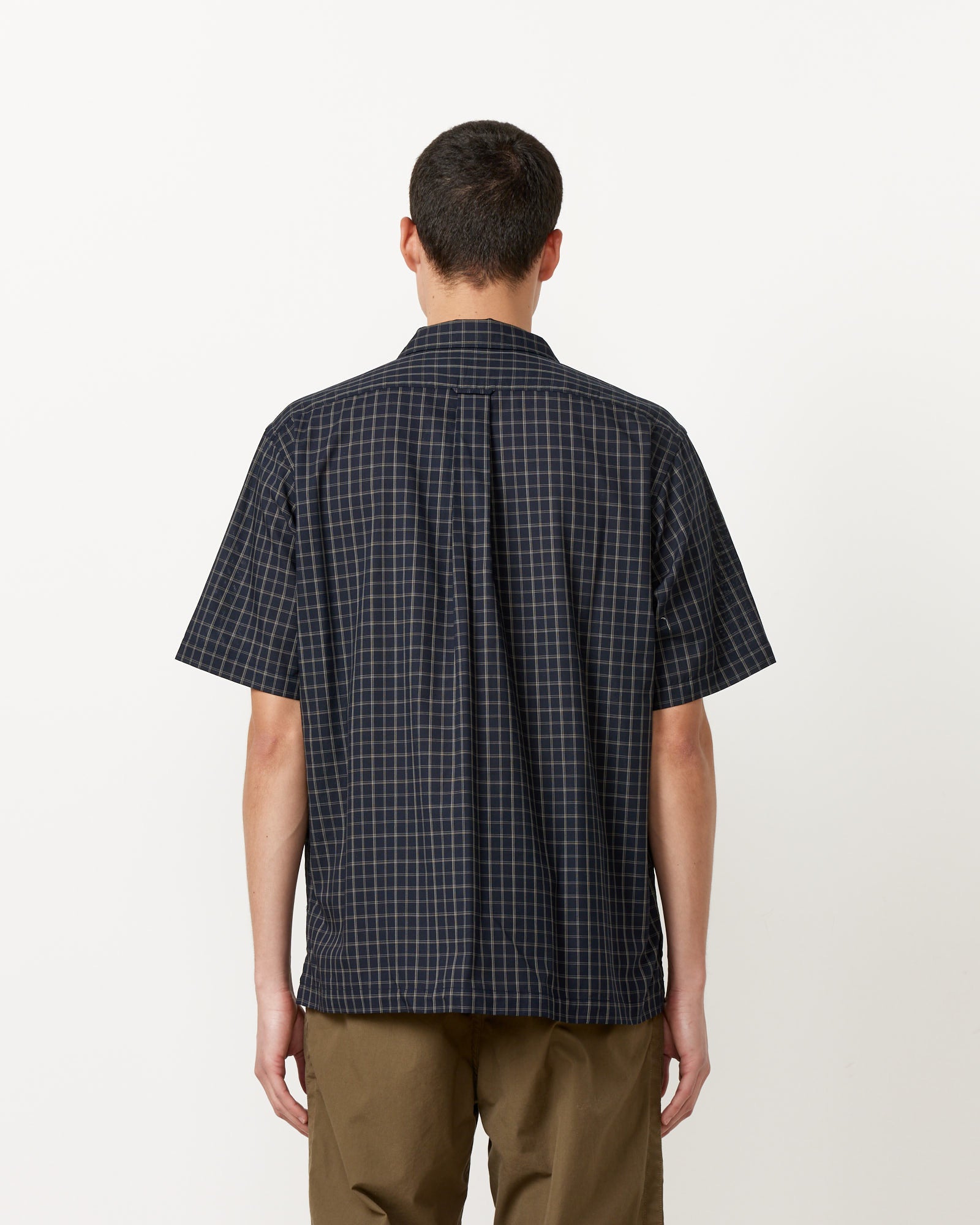 Nanamica Panama Plaid S/S Shirt Navy - Navy / L (255736)