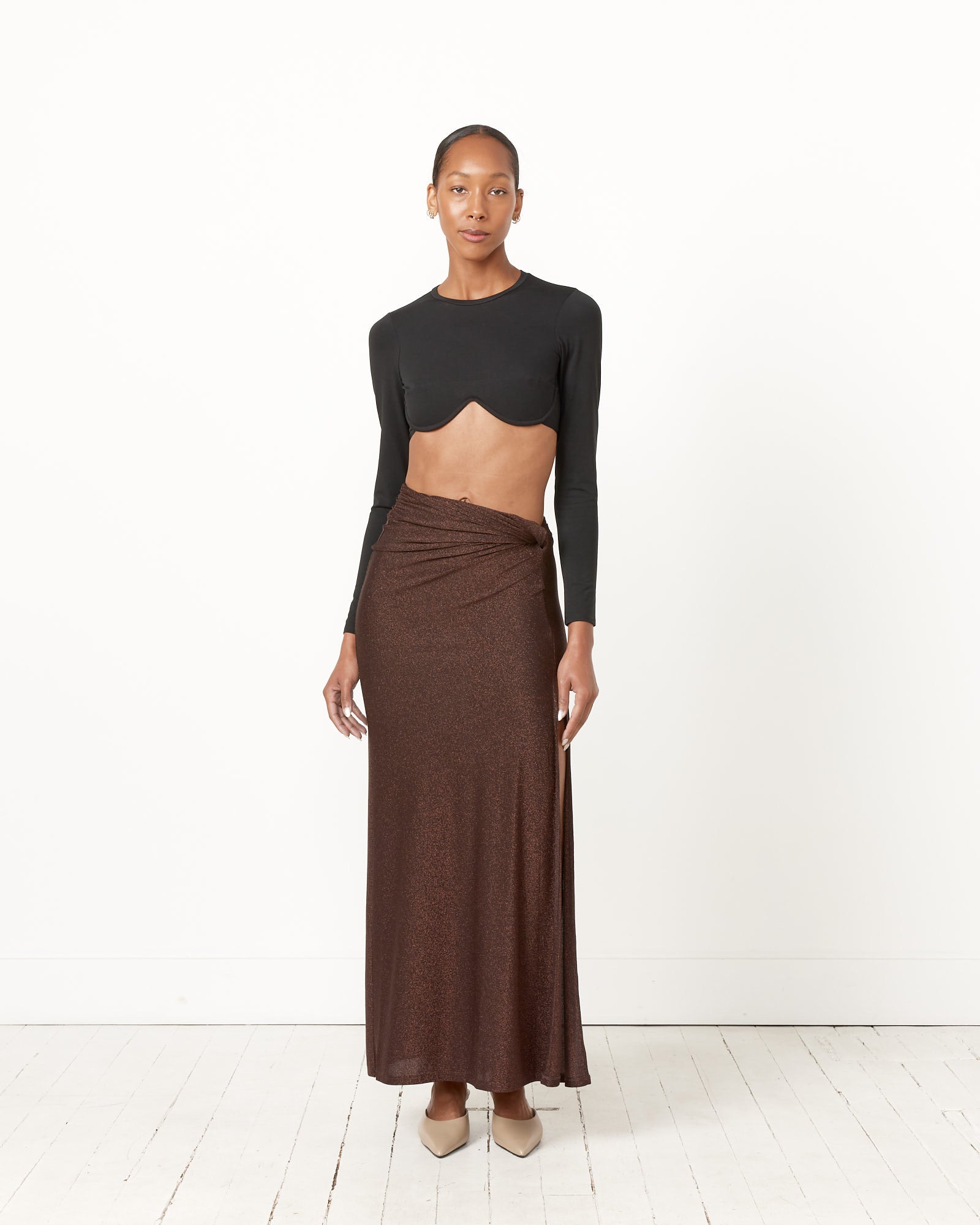 Maia Midi Skirt in Espresso