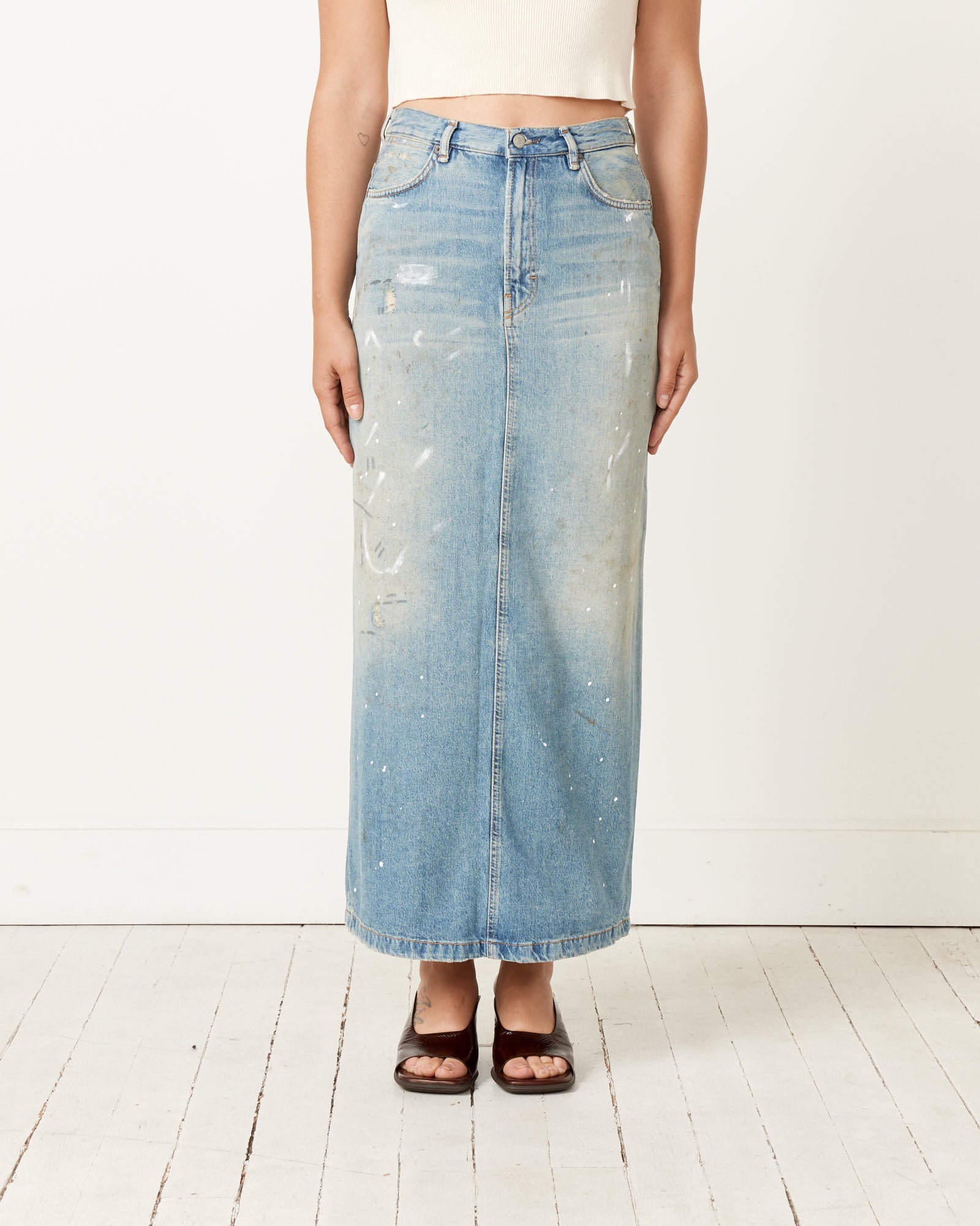 Denim Skirt in Light Blue