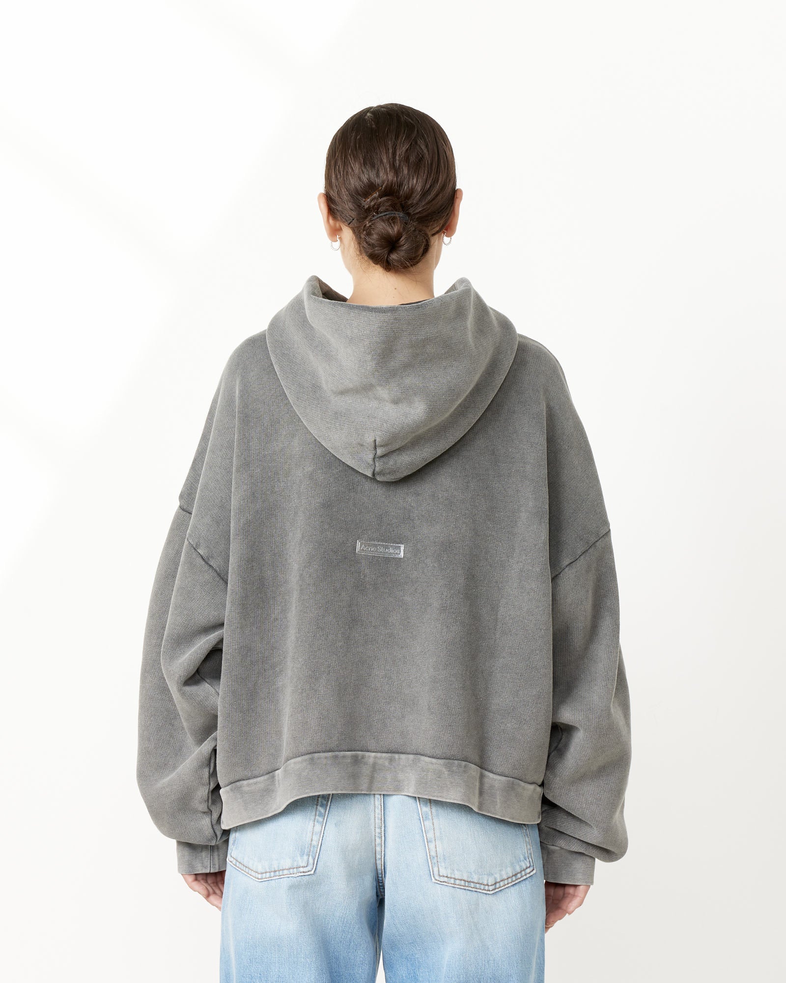 Gray Drawstring Hoodie - Faded Black / XS (256391)