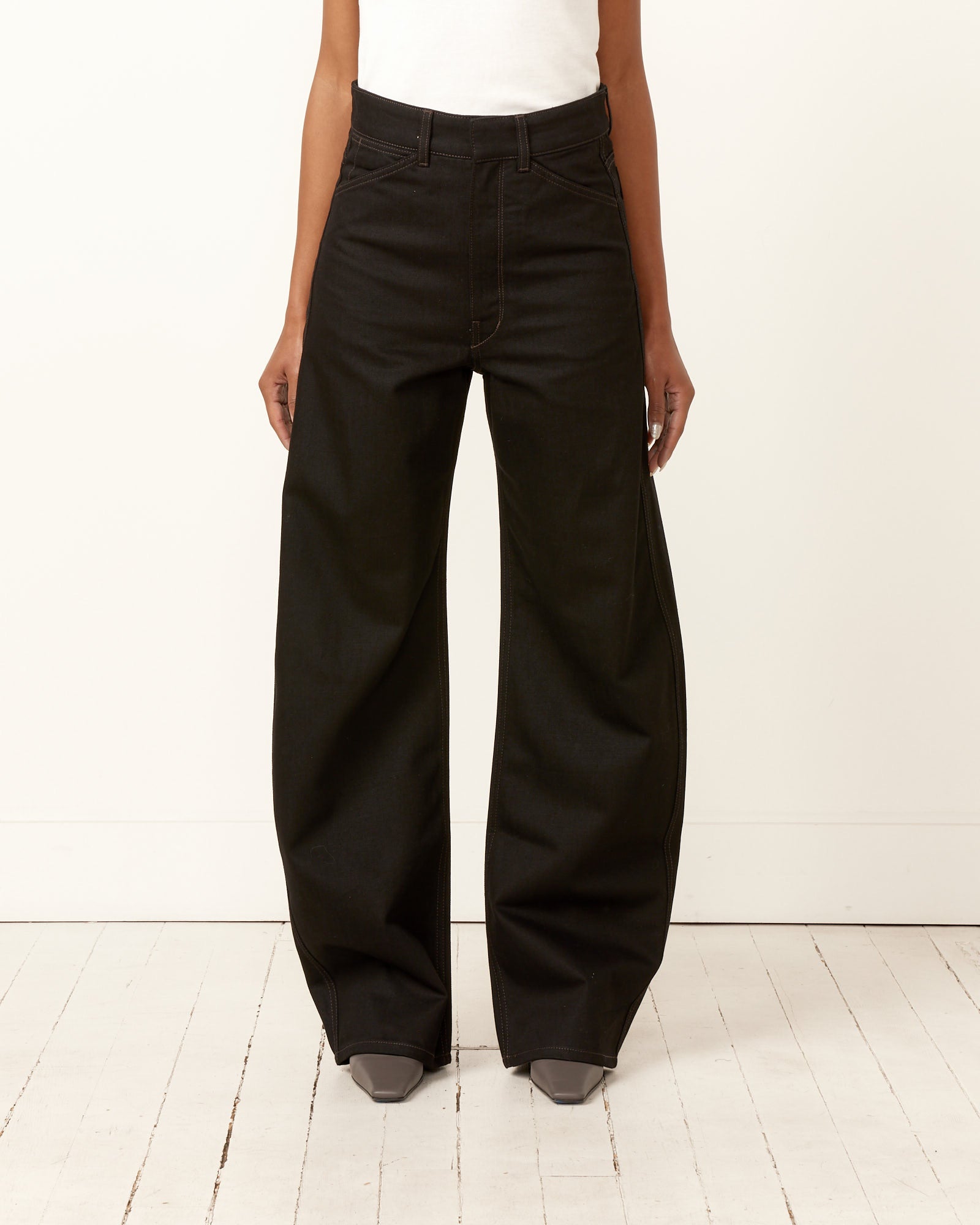 Lemaire High Wasted Curved Pant Black - Black / 36 (256489)