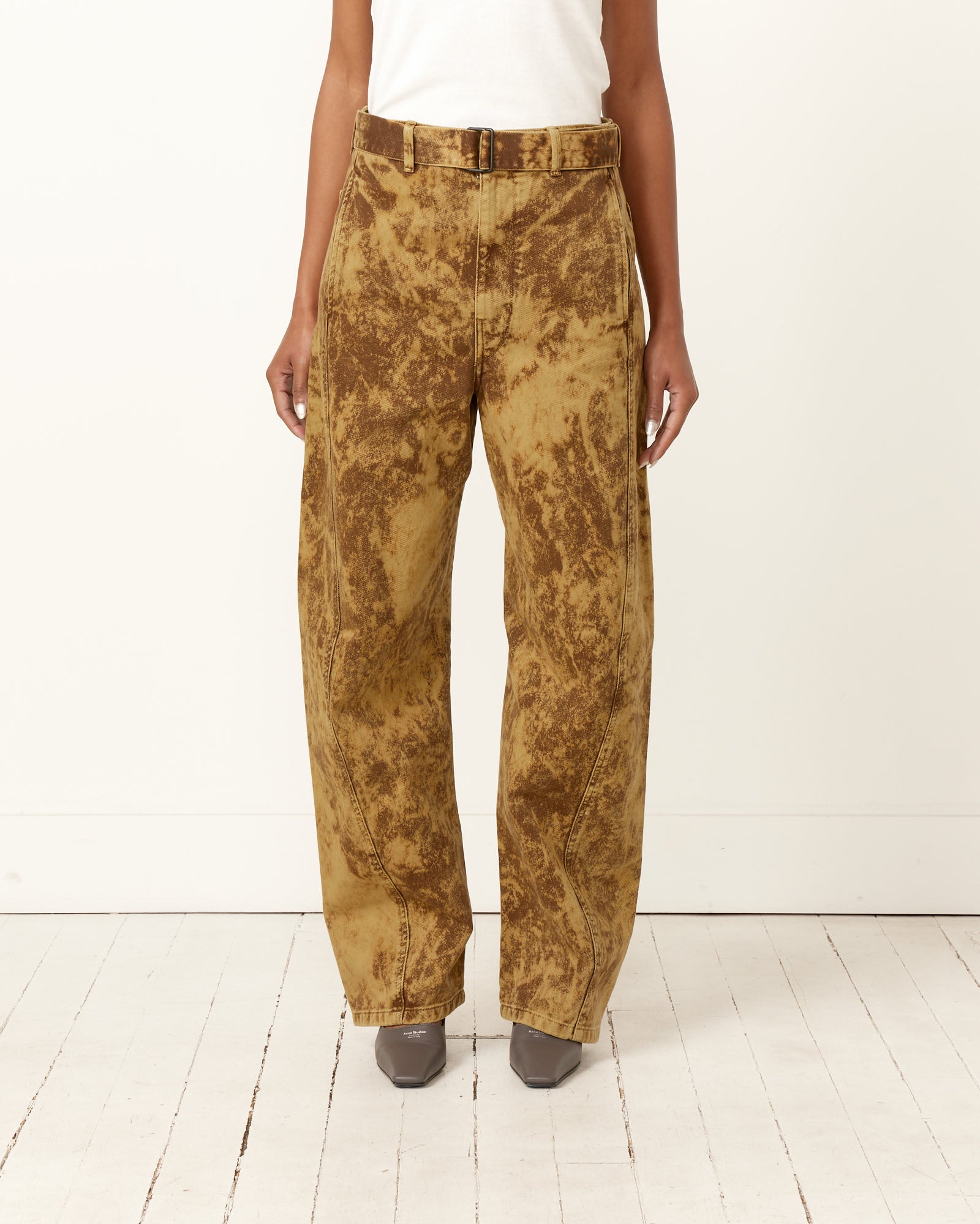 Lemaire Twisted Belted Pant Acid Snow/Bronze - Acid Snow/Bronze / XS (256492)