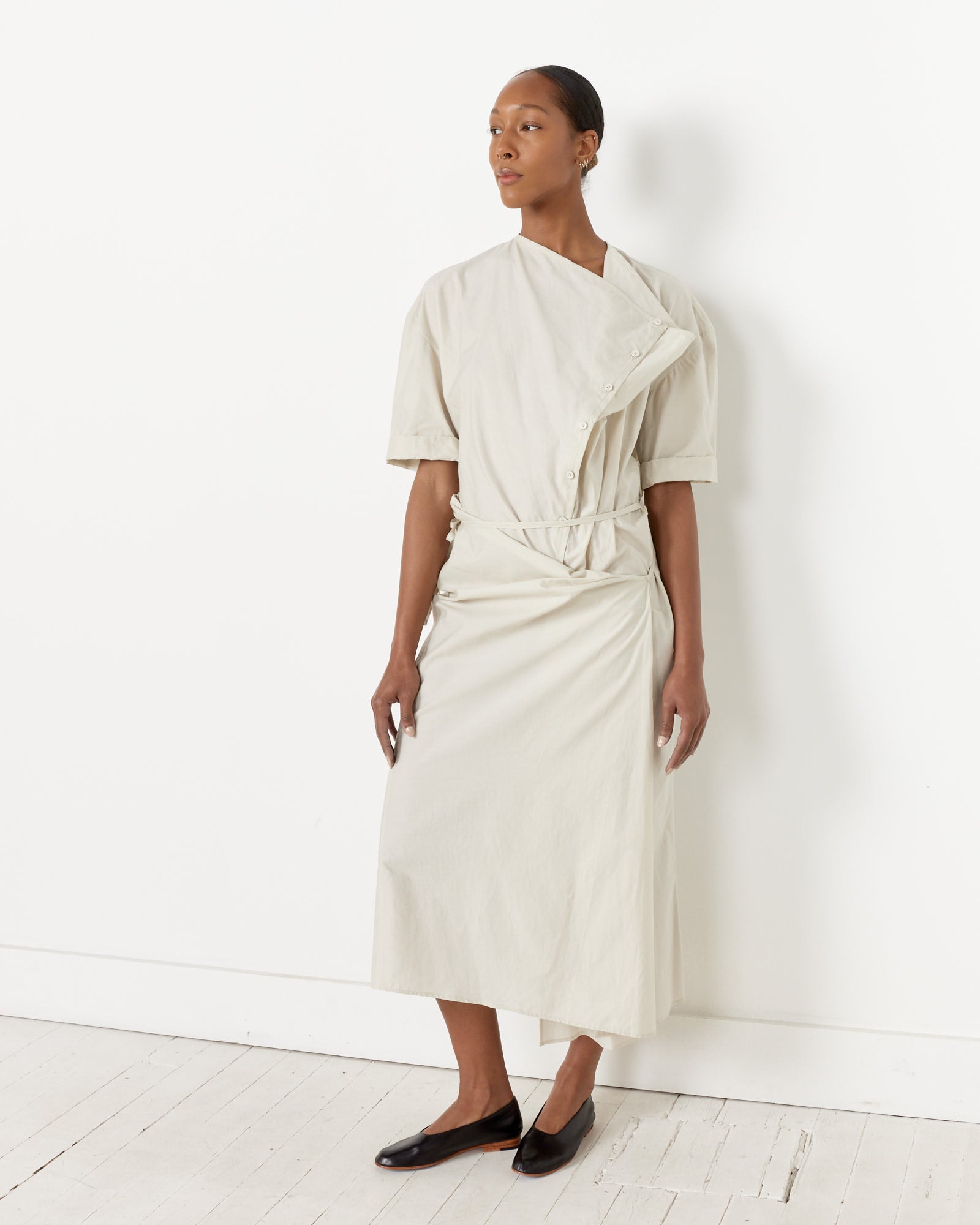 Lemaire S/S Wrap Dress Pale Mastic - Pale Mastic / 36 (256542)