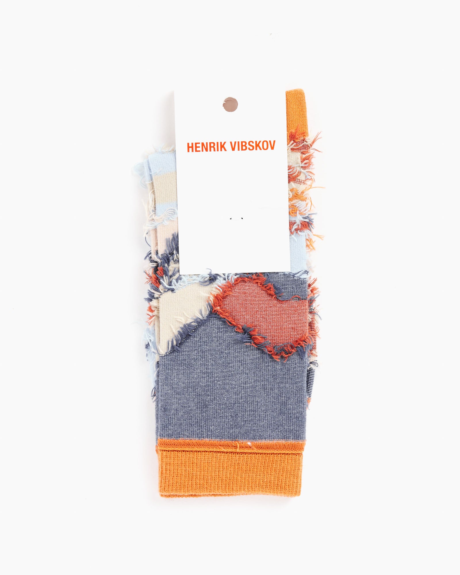 Henrik Vibskov Zubird Socks Apricot Navy Bird - Apricot Navy Bird / 36-40 (256580)