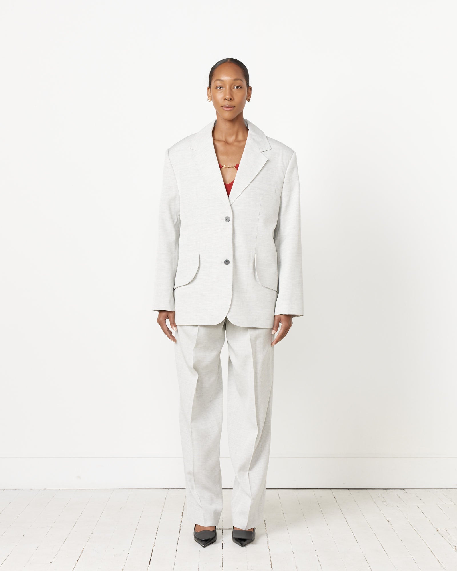 Jacquemus La Veste Titolo Blazer Light Grey - Light Grey / 36 (256731)