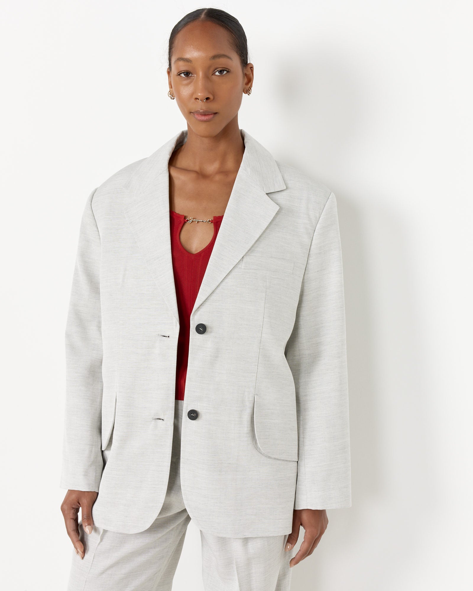 La Veste Titolo Blazer in Light Grey