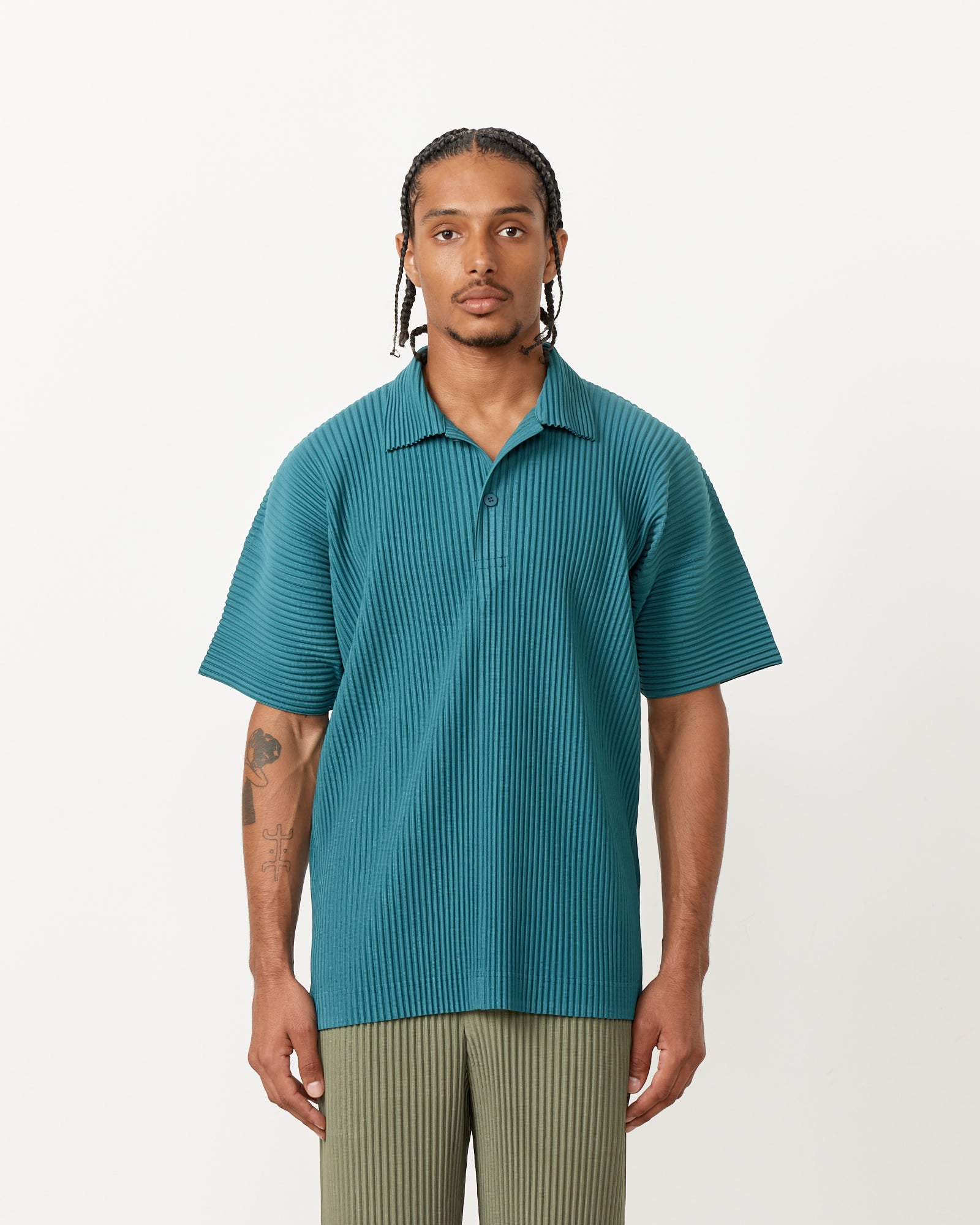 Issey Miyake Homme Plisse MC May Shirt Teal Green - Teal Green / 4 (257040)