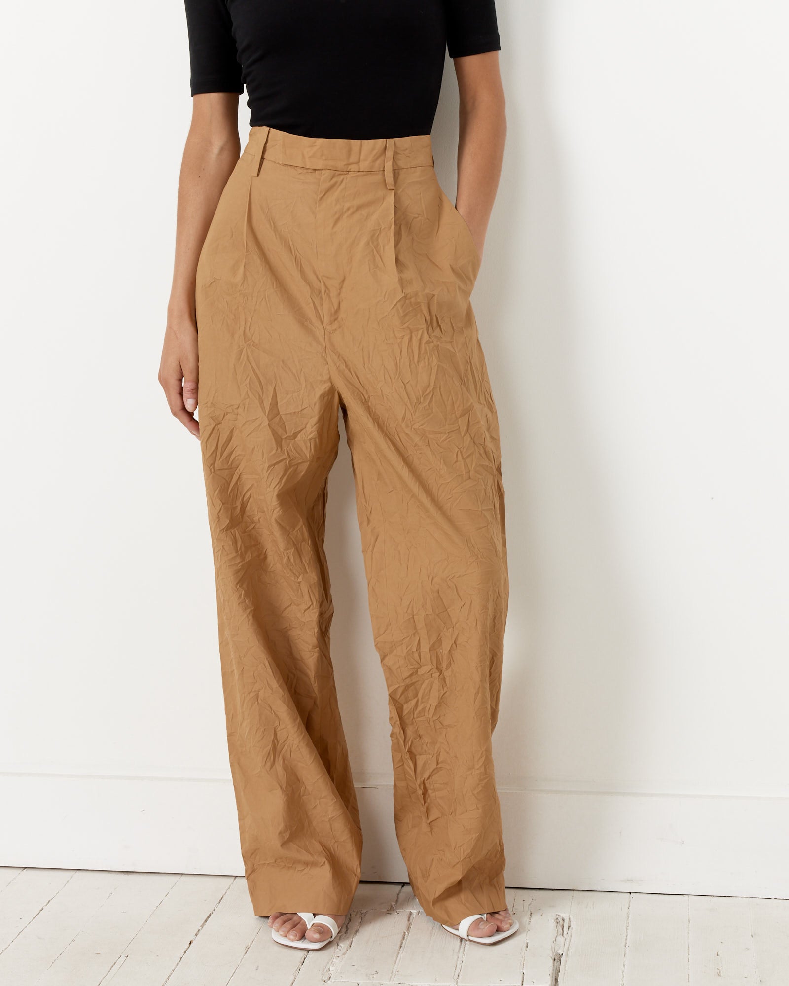 Auralee Wrinkled Twill Pant Brown - Brown / 1 (257098)