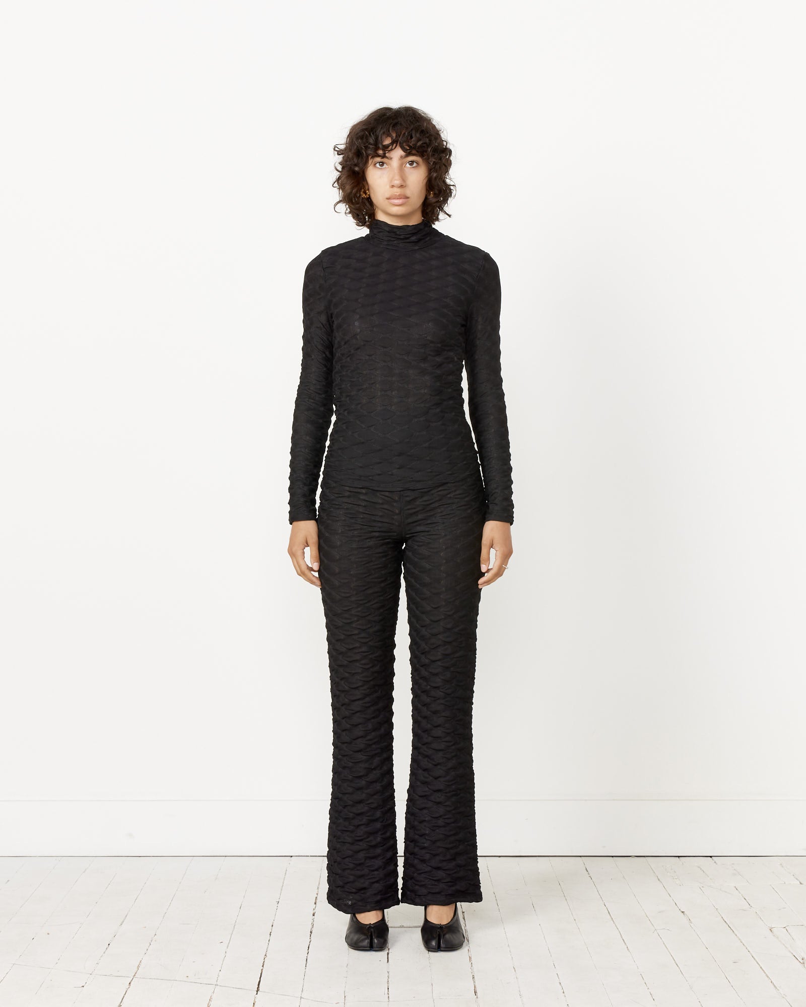 Bubble Wrap Turtleneck in Black