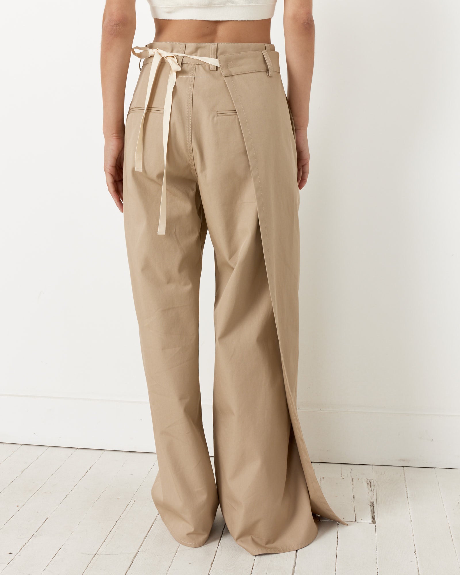 MM6 Cotton Gabardine Trousers in Beige - Beige / 38 (257888)