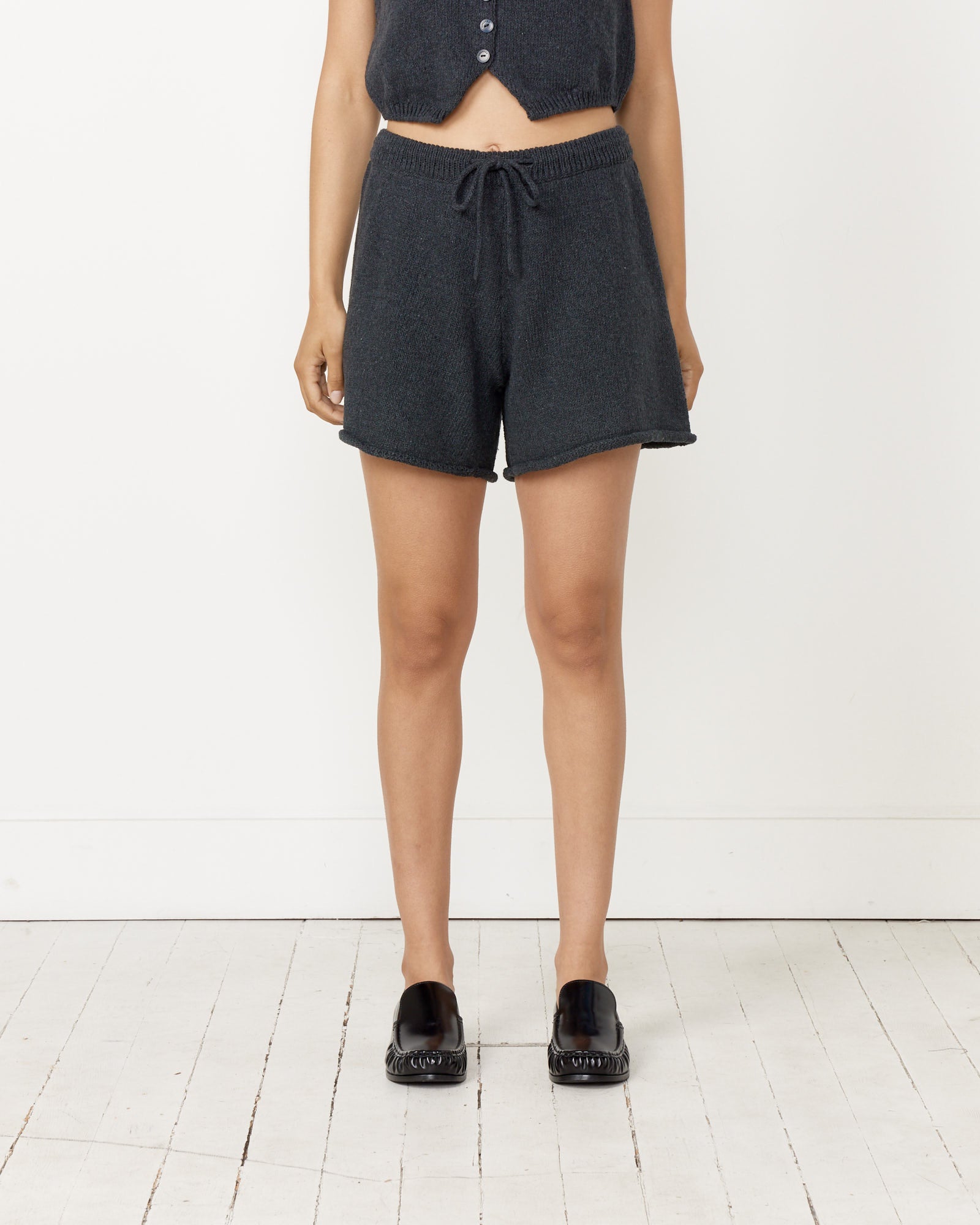 Cordera Heather Cotton Shorts - Charcoal / OS (257946)