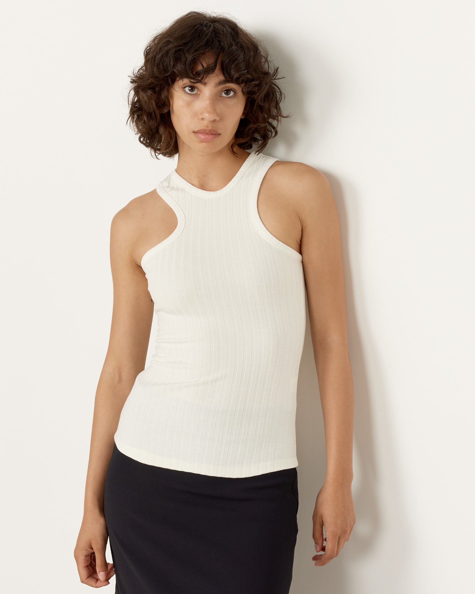 NOMIA Wide Rib Knit Tank Ivory - Ivory / XS (258000)