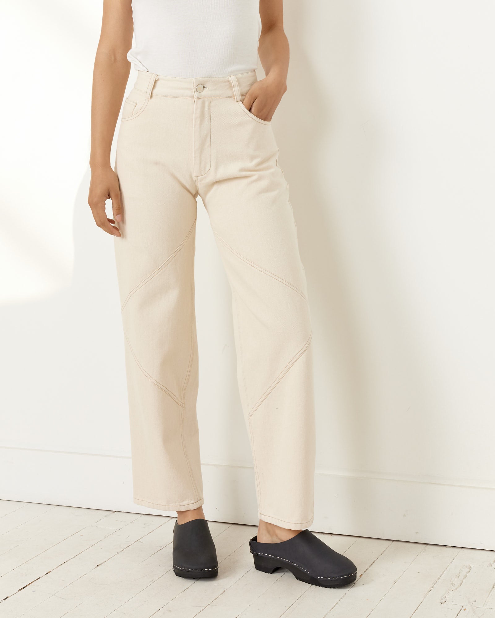 Unbleached Denim Pant in Ecru