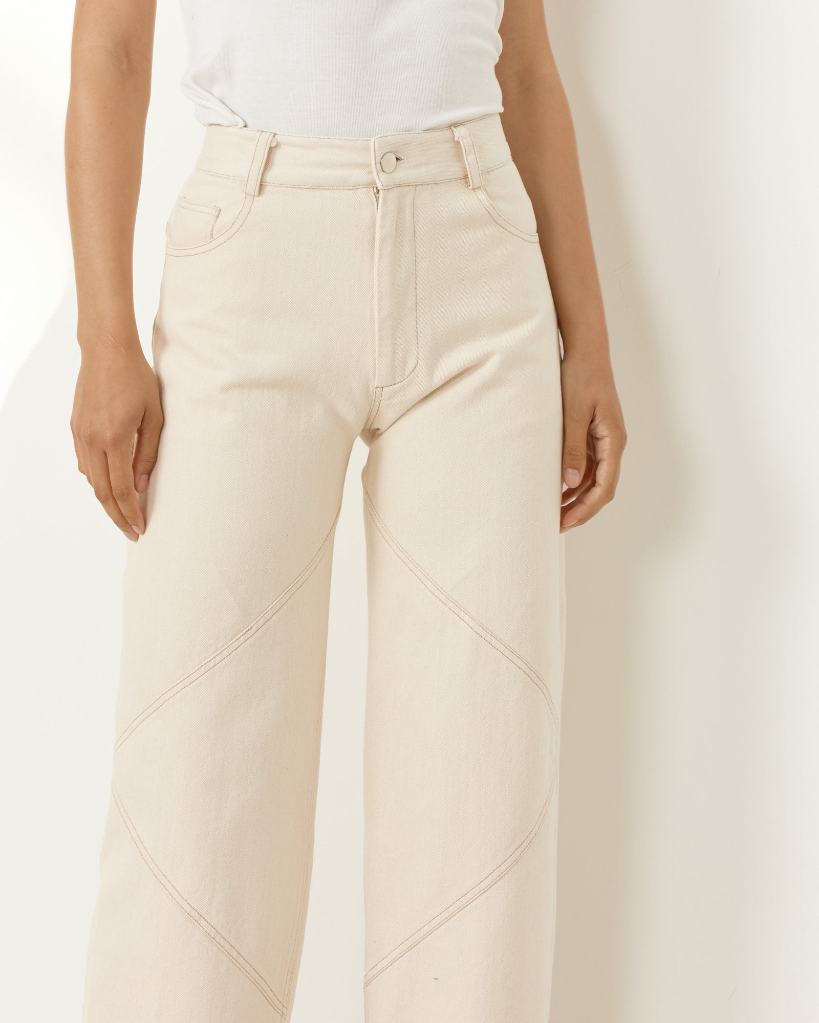 Unbleached Denim Pant in Ecru