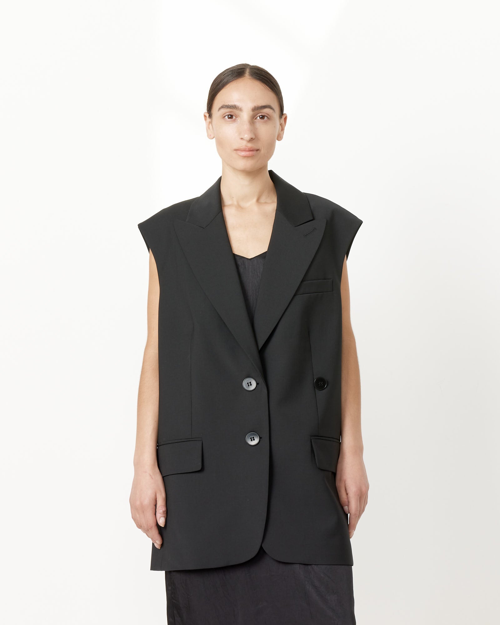 Tibi Liam Vest Black - Black / XS (258063)