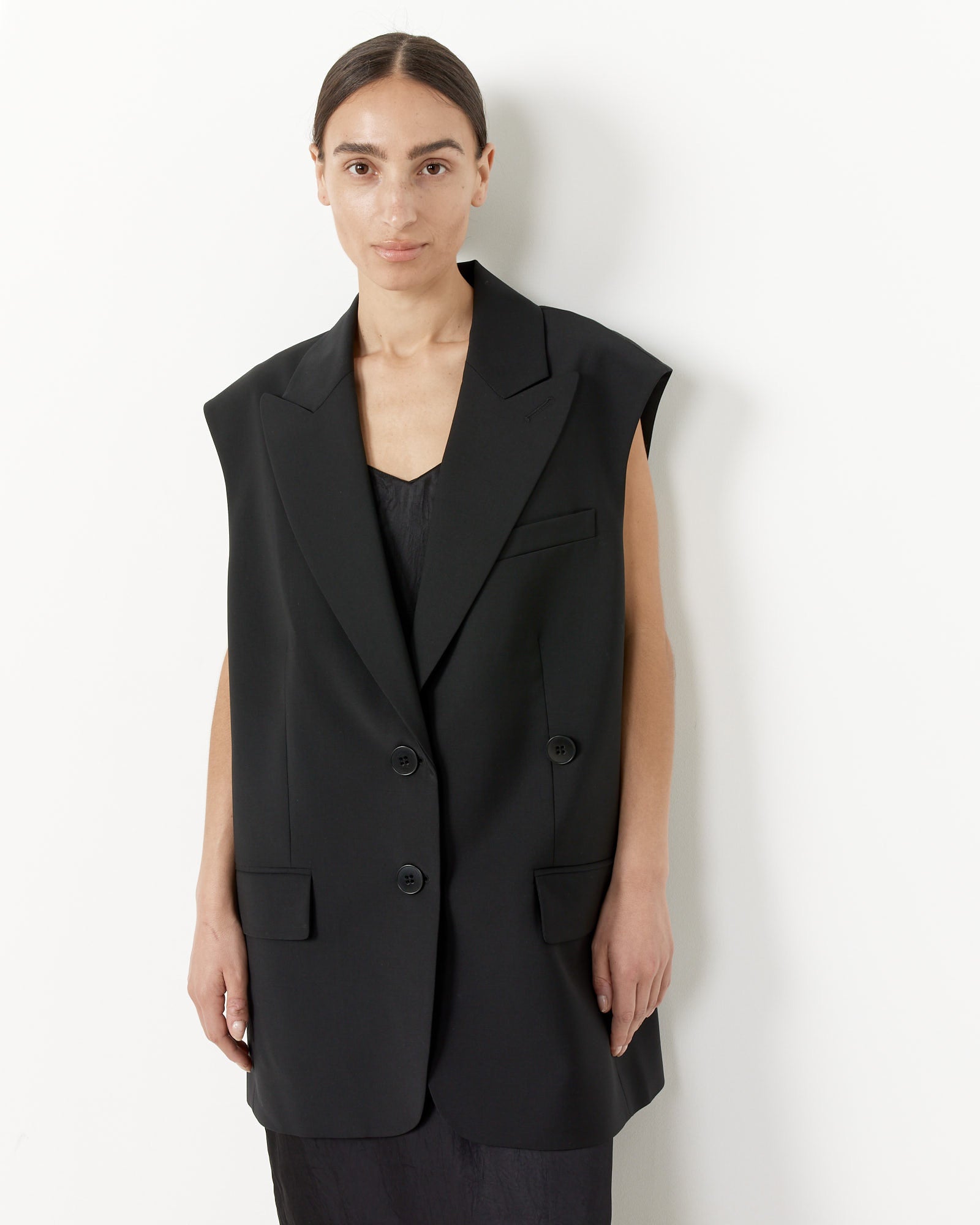 Tibi Liam Vest Black - Black / XS (258063)