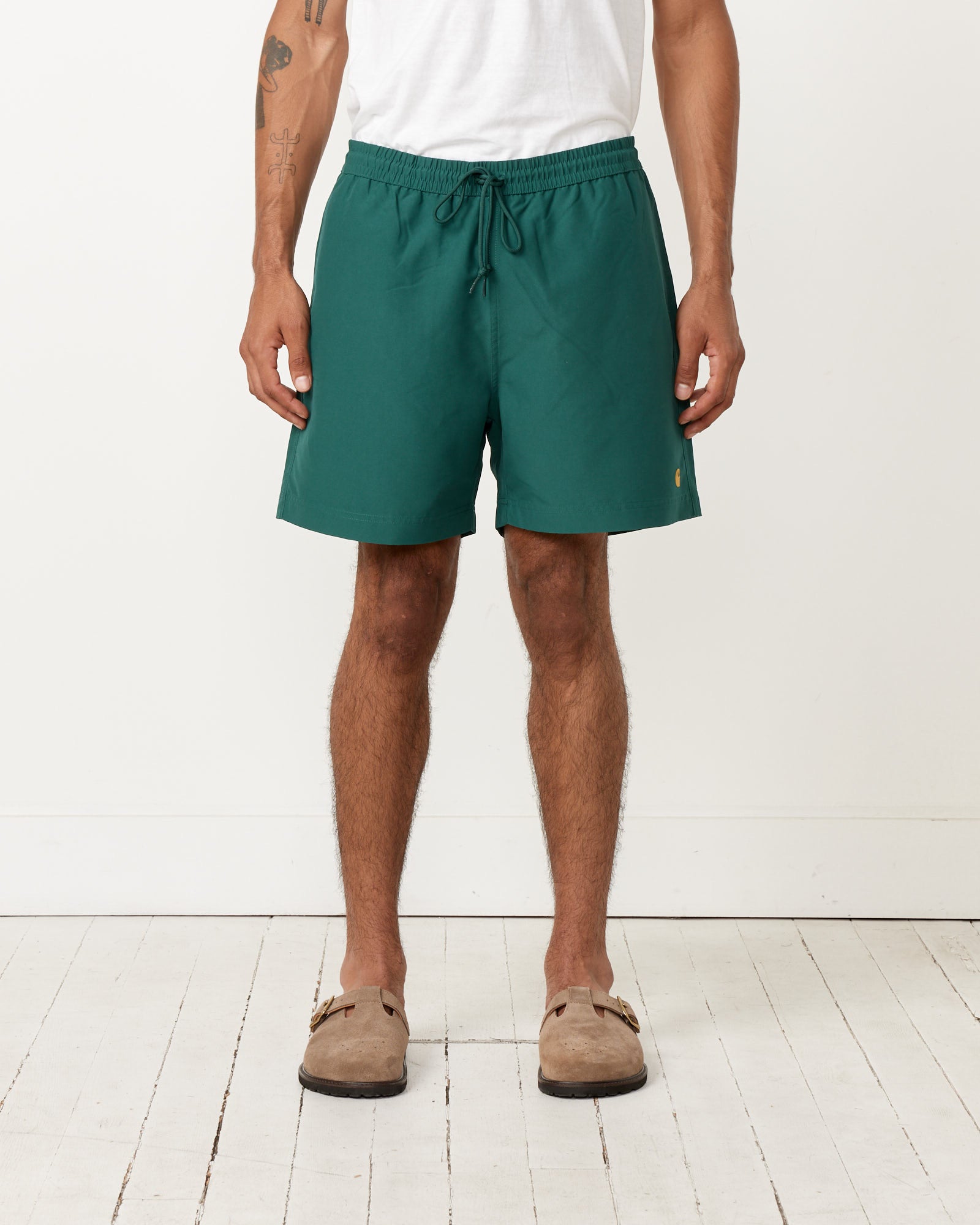 Chase Swim Trunks in Chervil/Gold