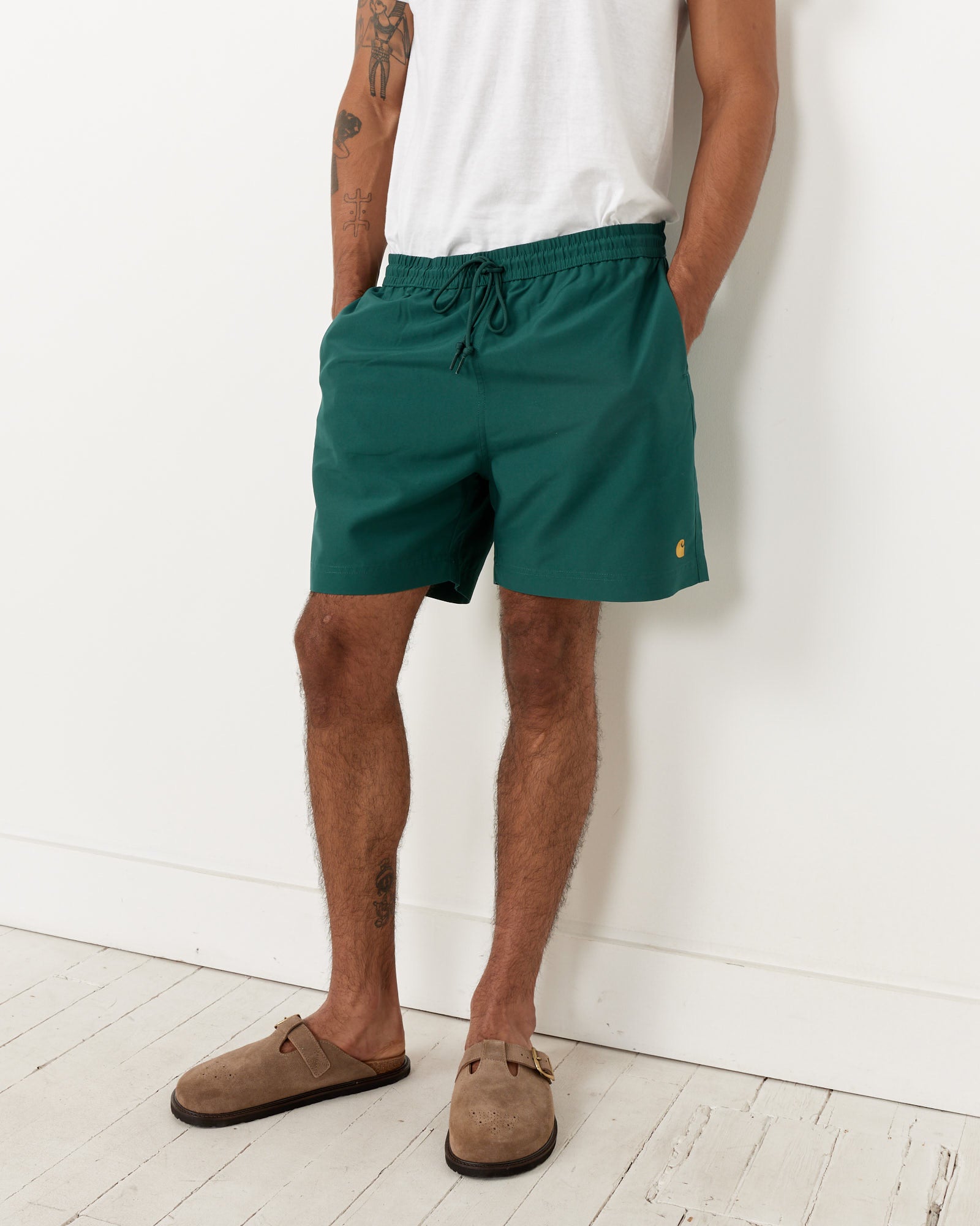 Chase Swim Trunks in Chervil/Gold