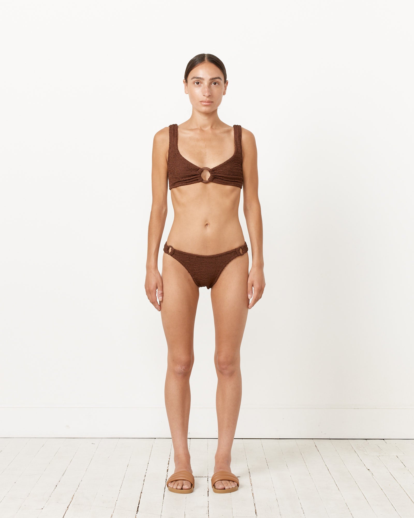 Hallie Bikini in Metallic Chocolate